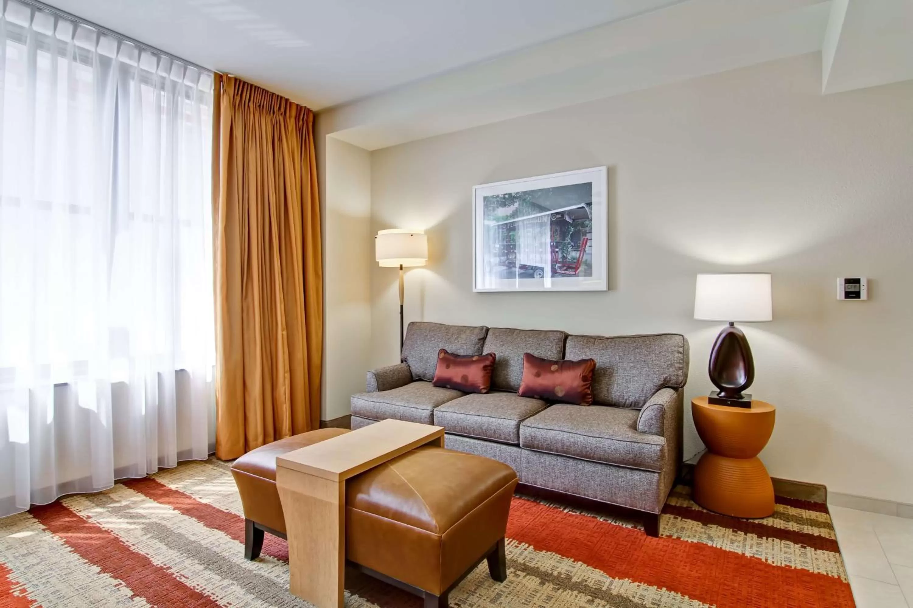 Living room, Bed in Homewood Suites by Hilton Cincinnati-Downtown