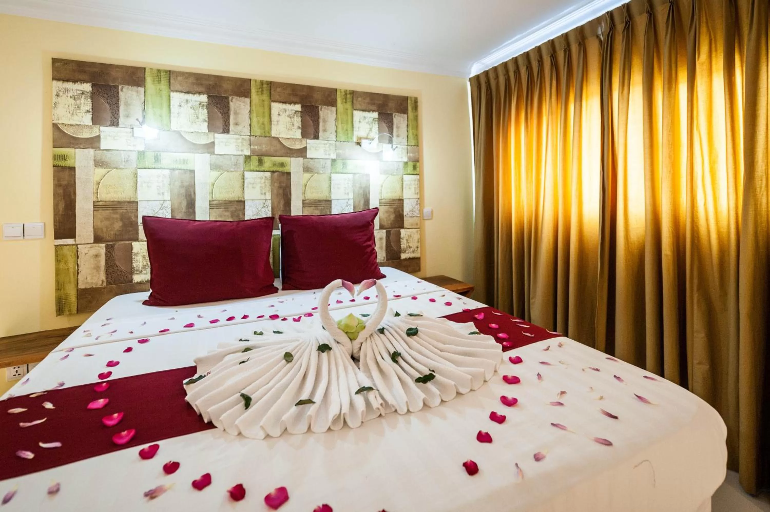 Bed in Angkor International Hotel