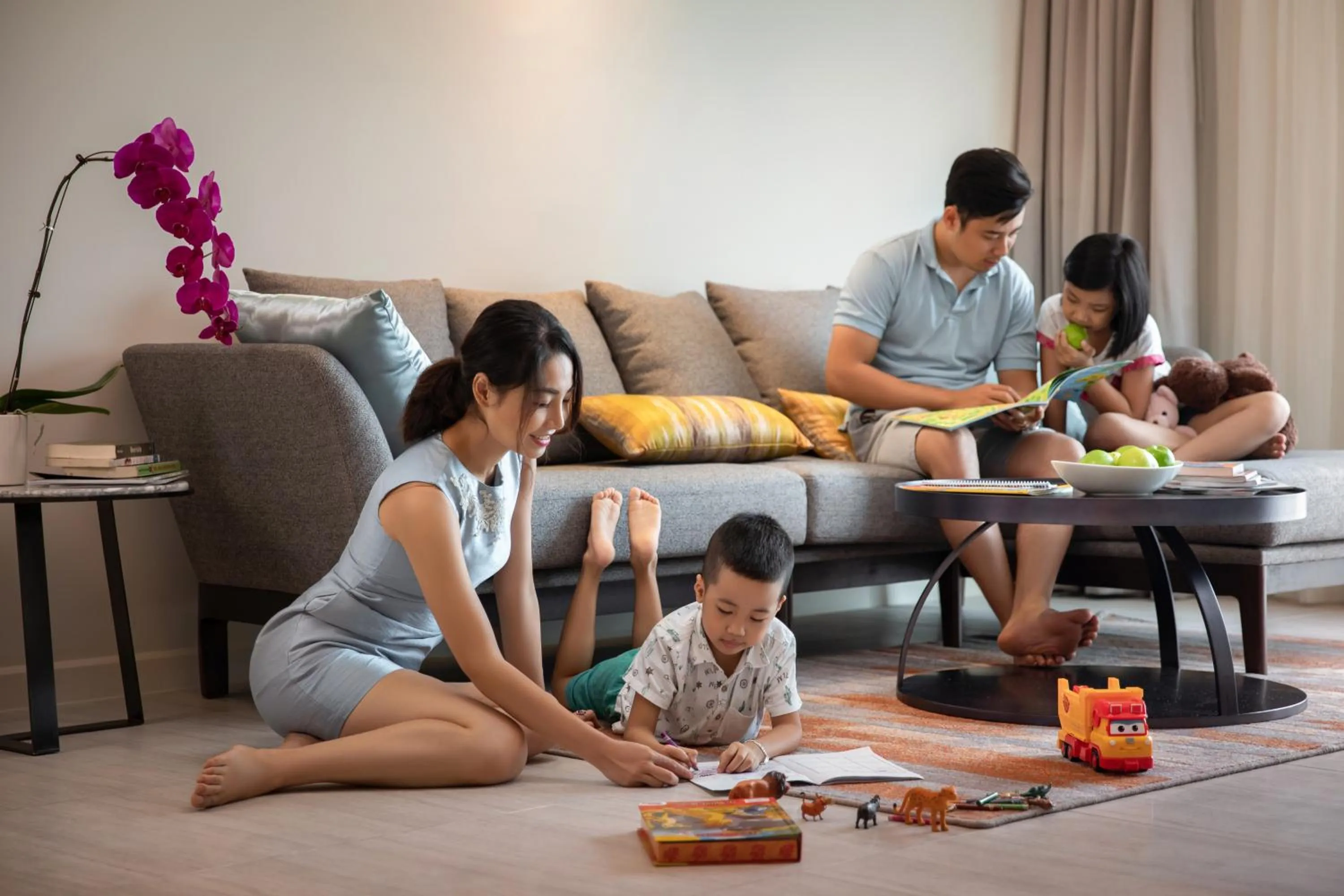 Family in Oakwood Residence Hanoi