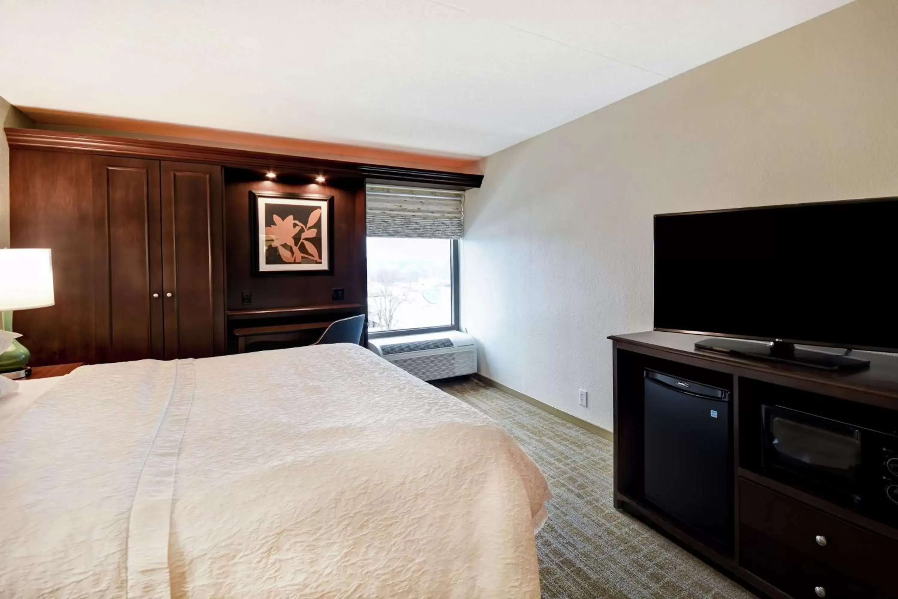 Bed, TV/Entertainment Center in Hampton Inn Overland Park