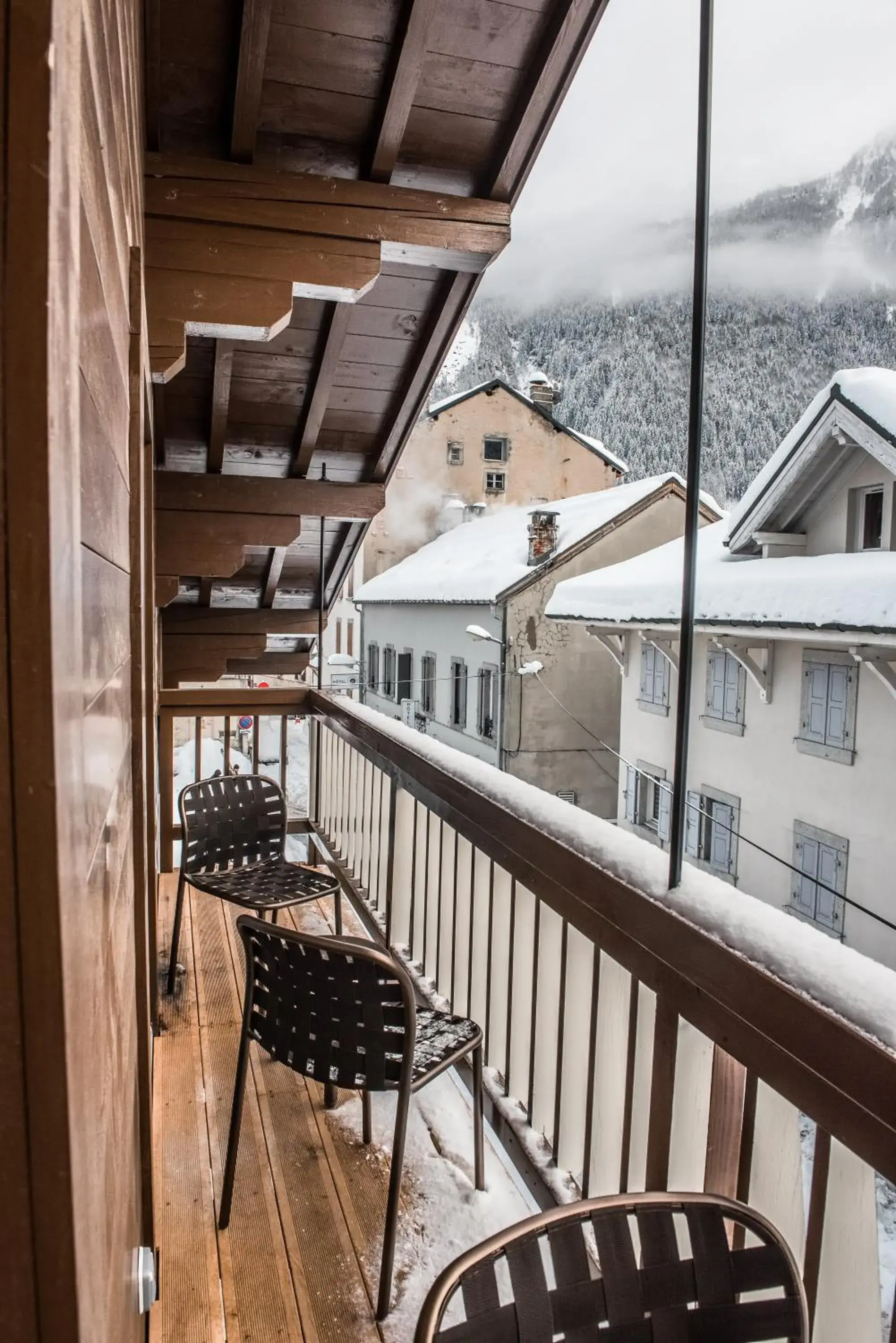 Balcony/Terrace, Winter in Chalet hôtel le Whymper