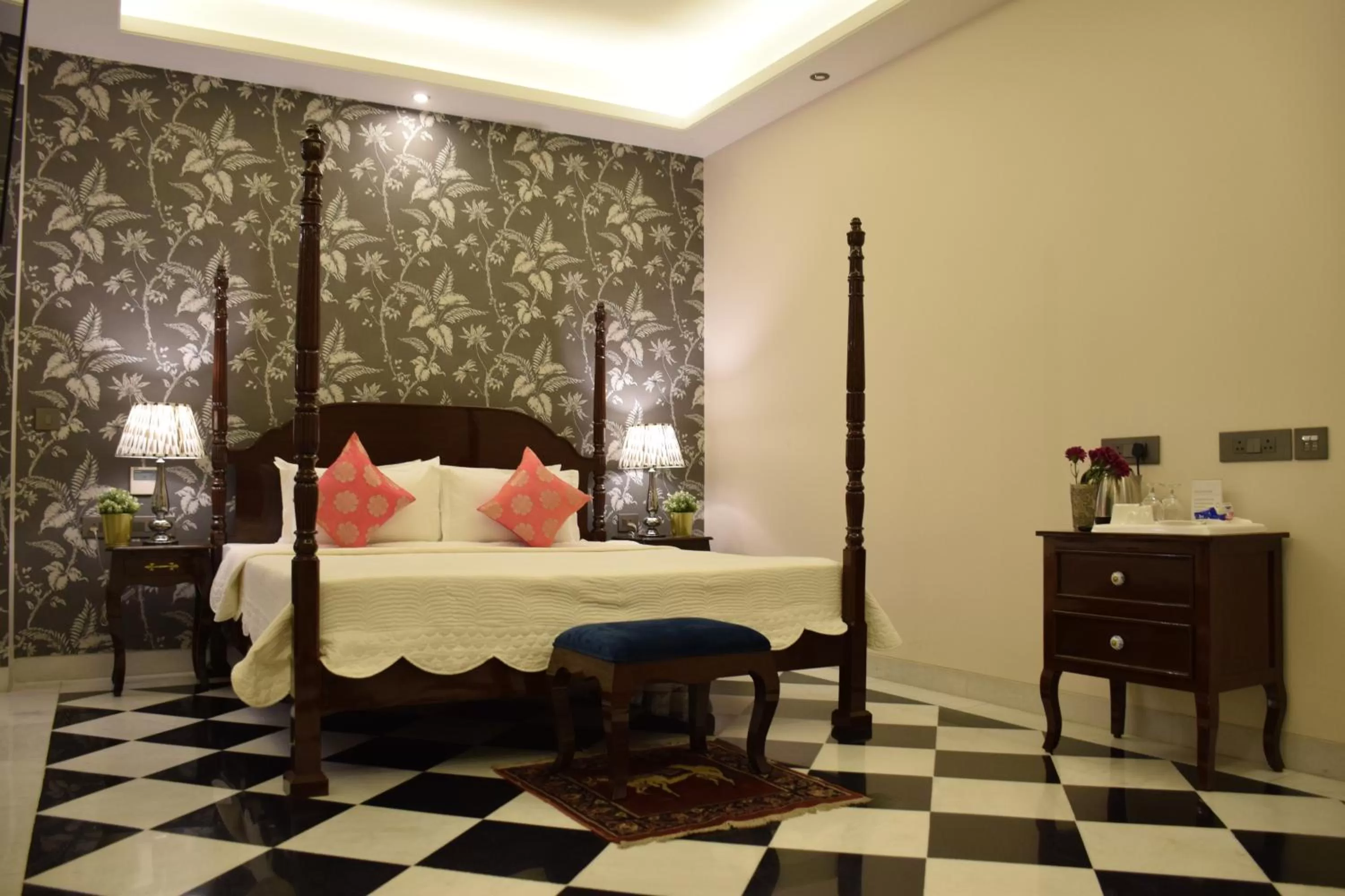 Bed in Dileep Kothi - A Royal Boutique Luxury Suites in Jaipur