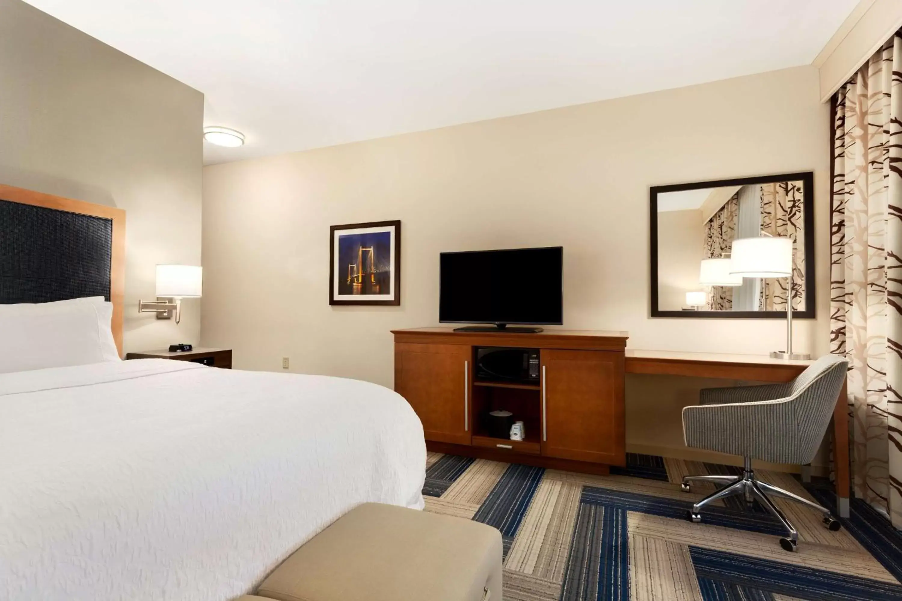 Bed, TV/Entertainment Center in Hampton Inn by Hilton Kennewick at Southridge