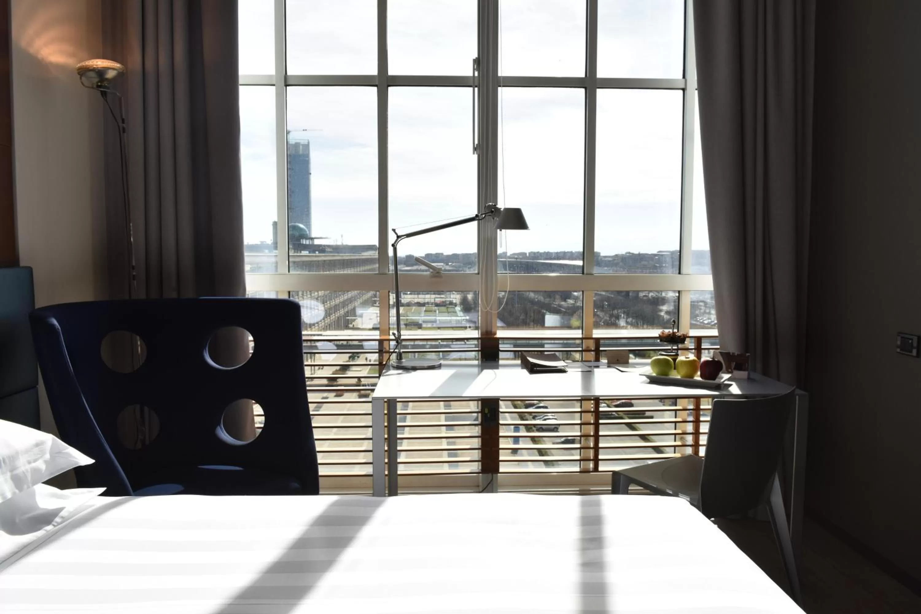 View (from property/room), Bed in DoubleTree by Hilton Turin Lingotto