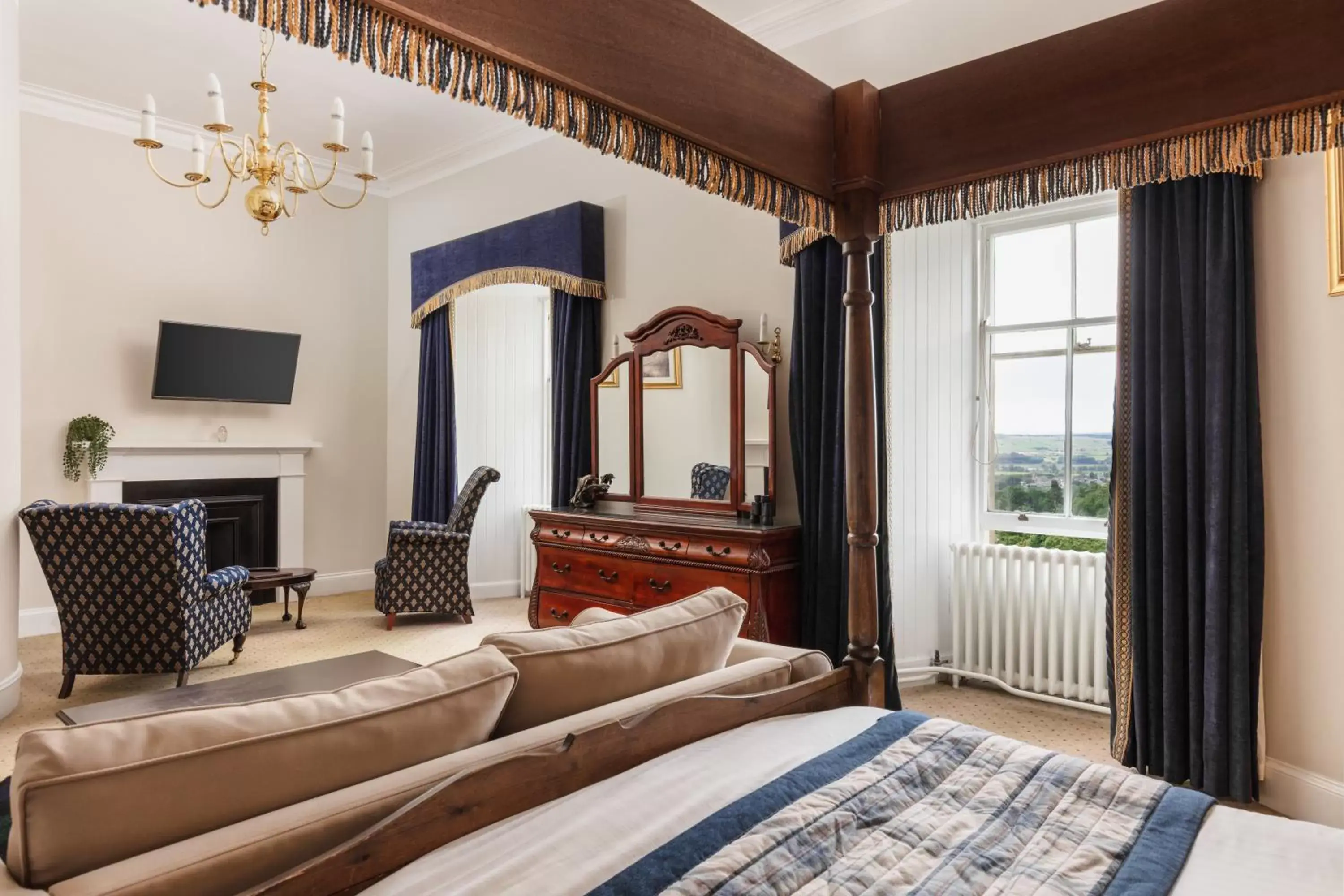 Bed, Seating Area in Tulloch Castle Hotel ‘A Bespoke Hotel’