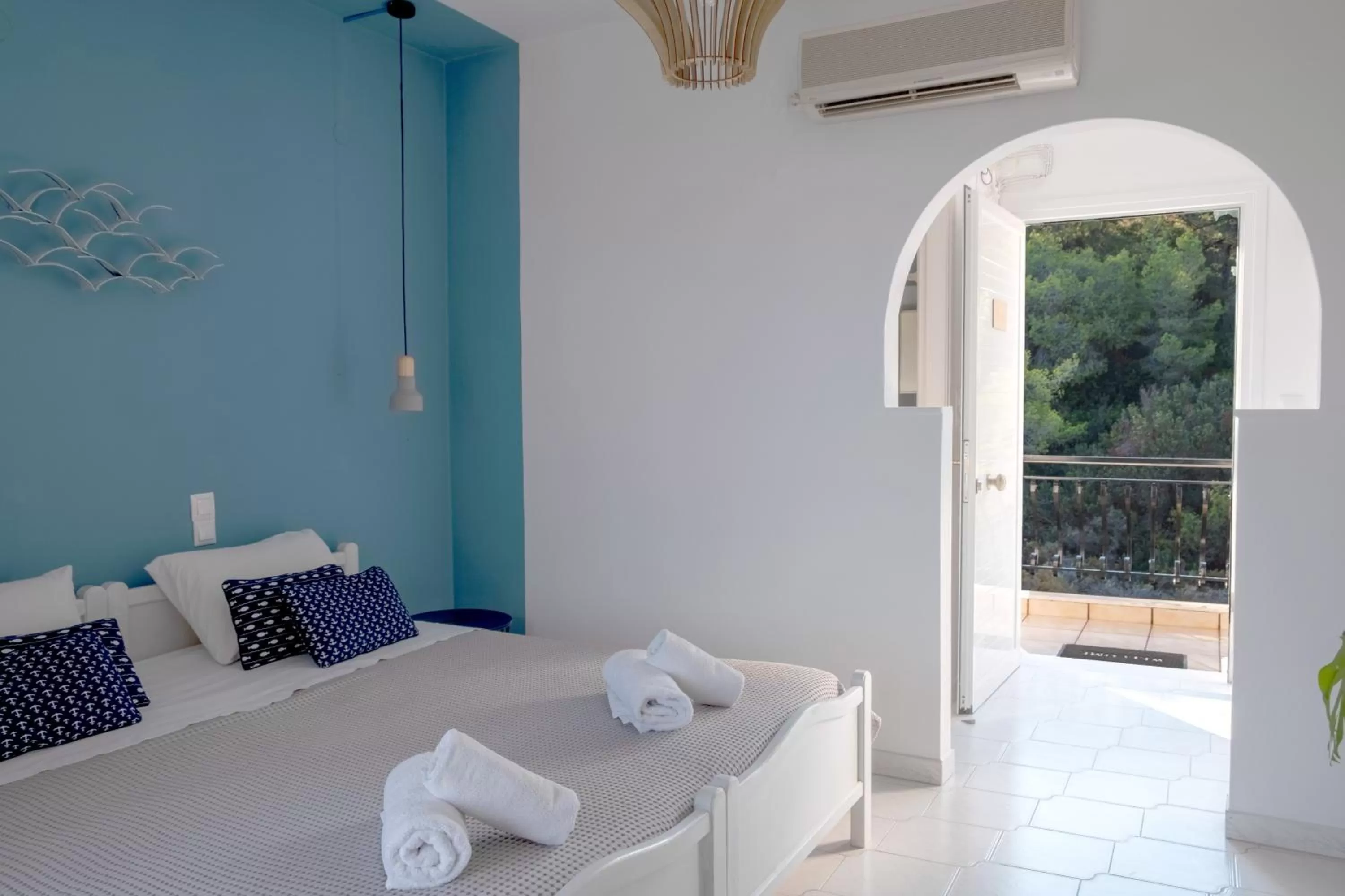 Bed in Pefkides Aegina Boutique Apartments