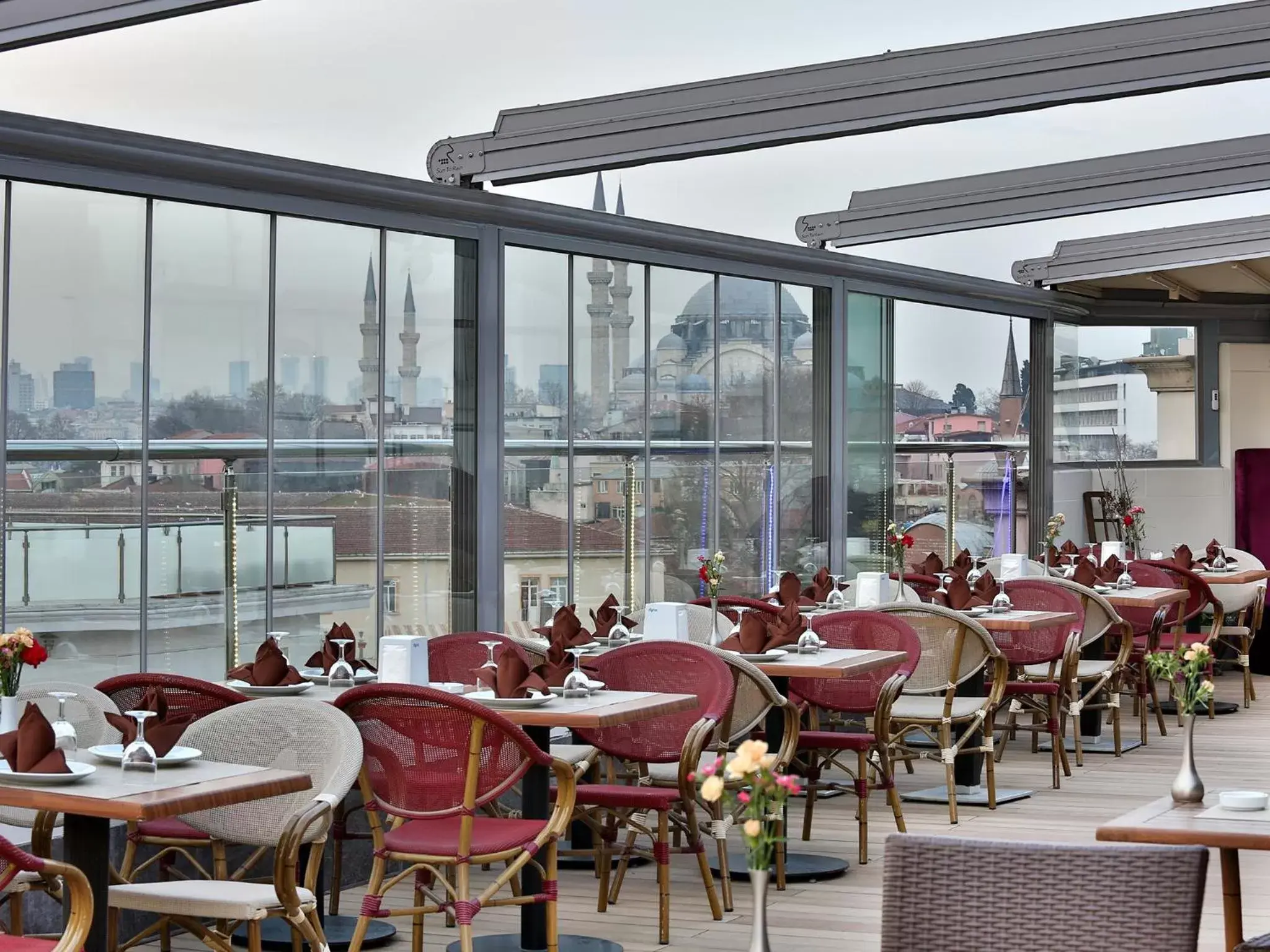 Balcony/Terrace, Restaurant/Places to Eat in Hotel Zurich Istanbul