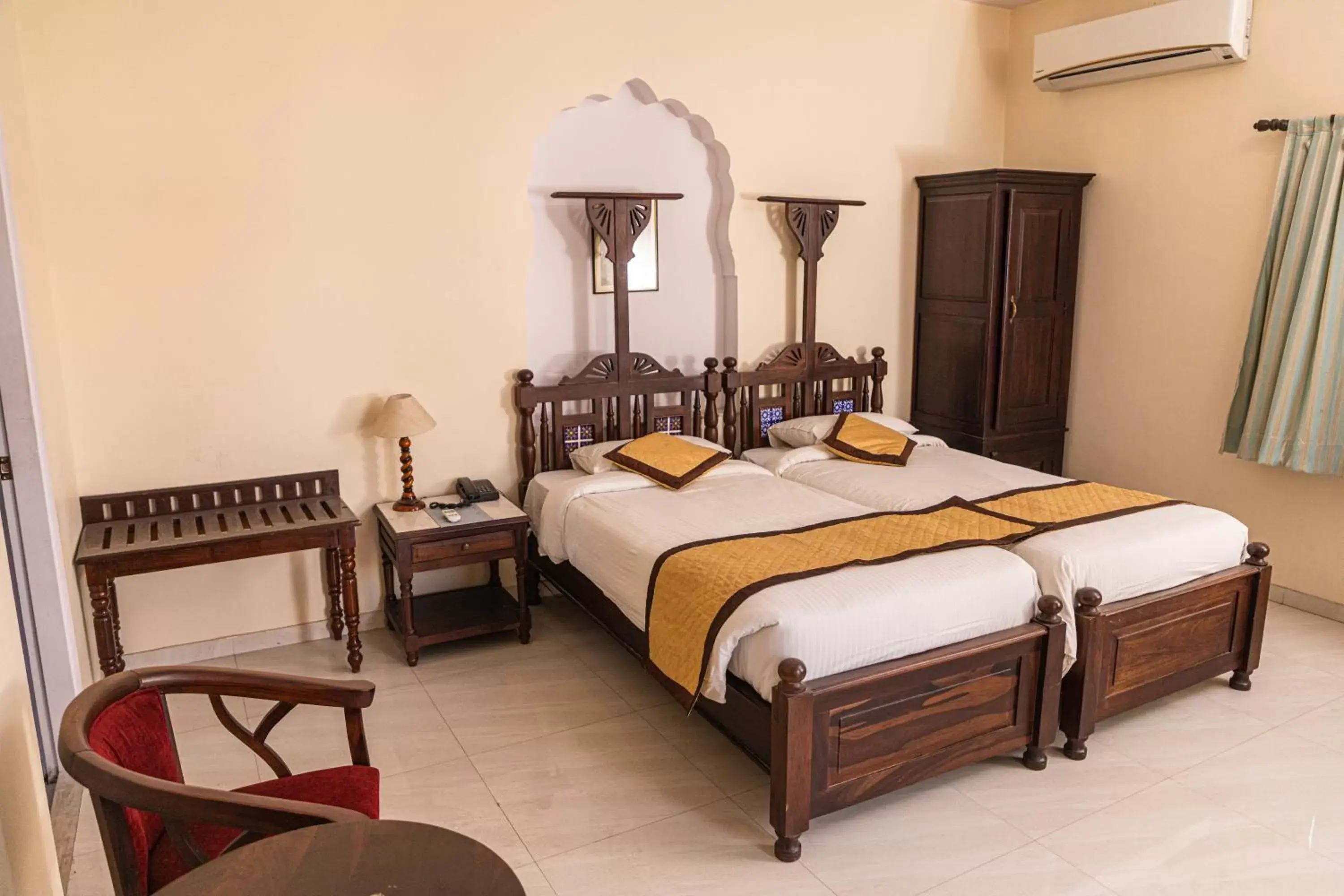 Bed in Khandela Haveli - a Boutique Heritage Hotel