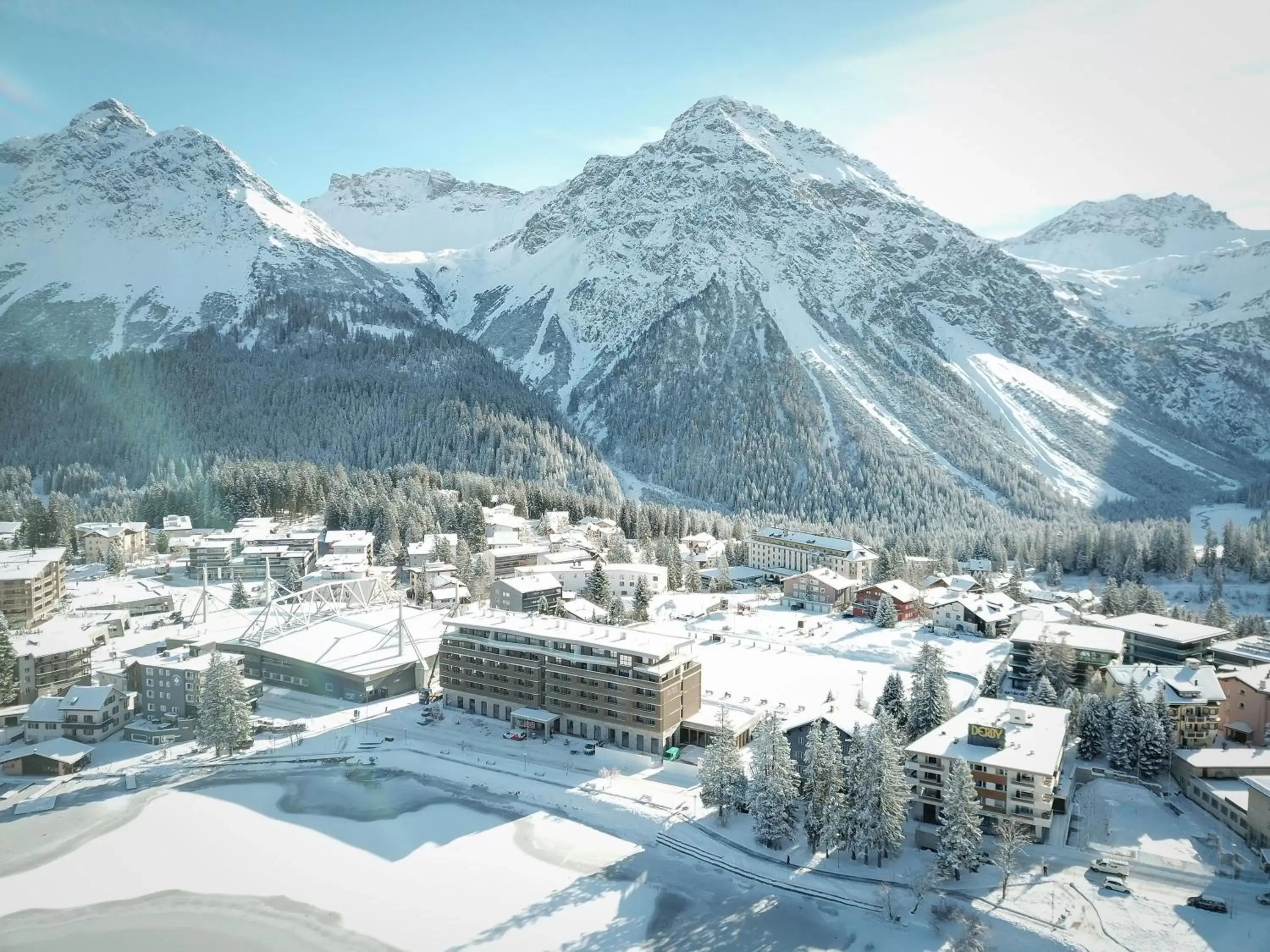 Property building, Winter in Aves Arosa