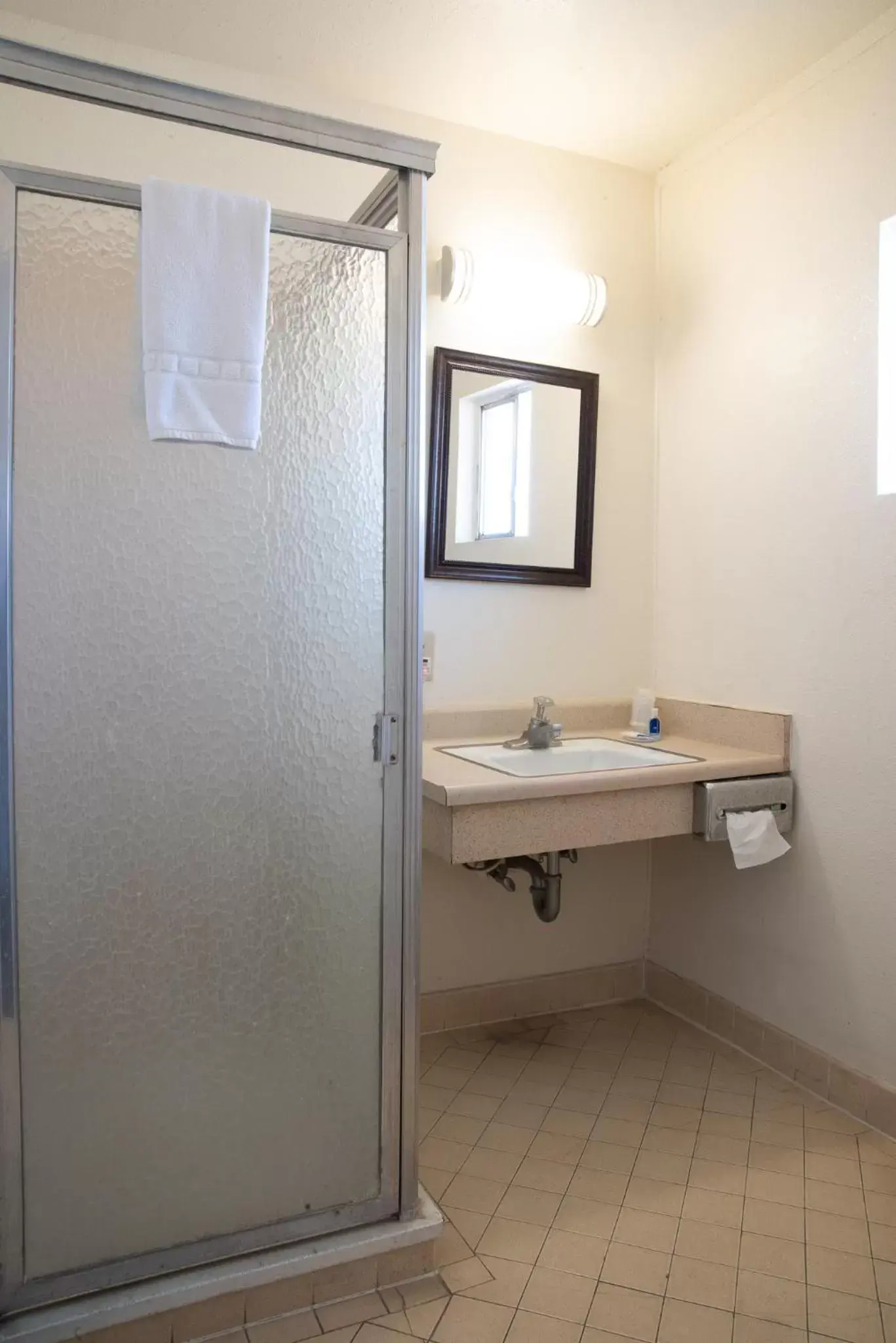 Shower, Bathroom in Rodeway Inn Near University-Gateway to Yosemite