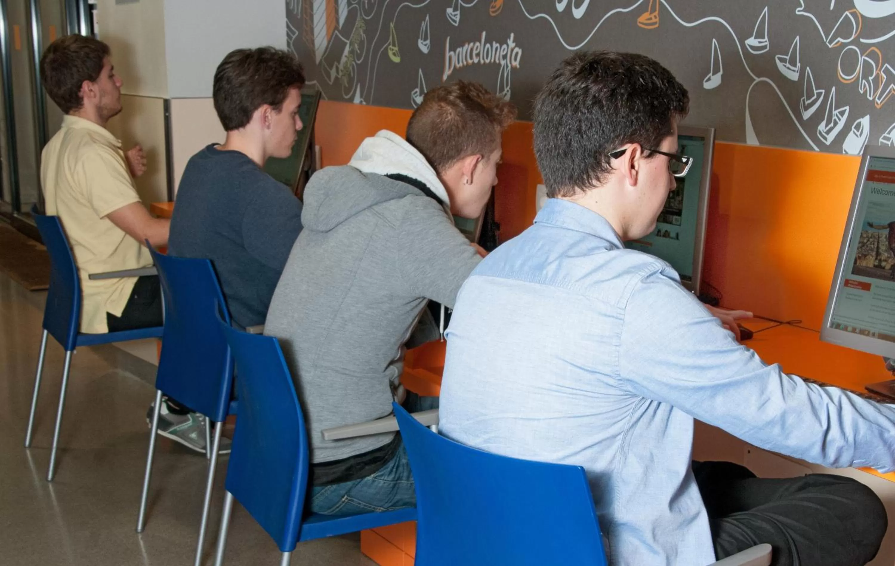 People in Barcelona Pere Tarrés Youth Hostel
