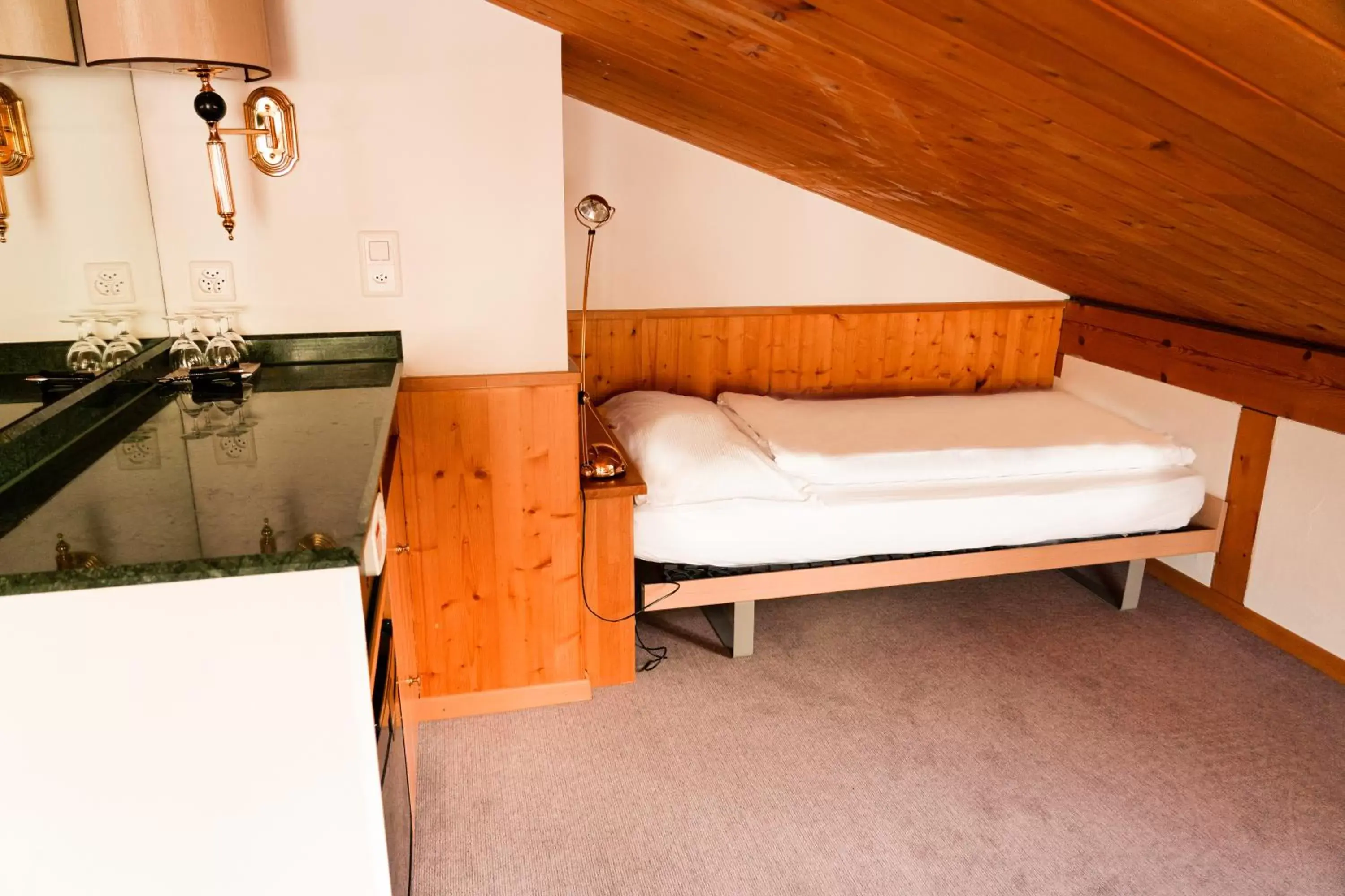 Bed in Hillsite Hotel Restaurant Flims