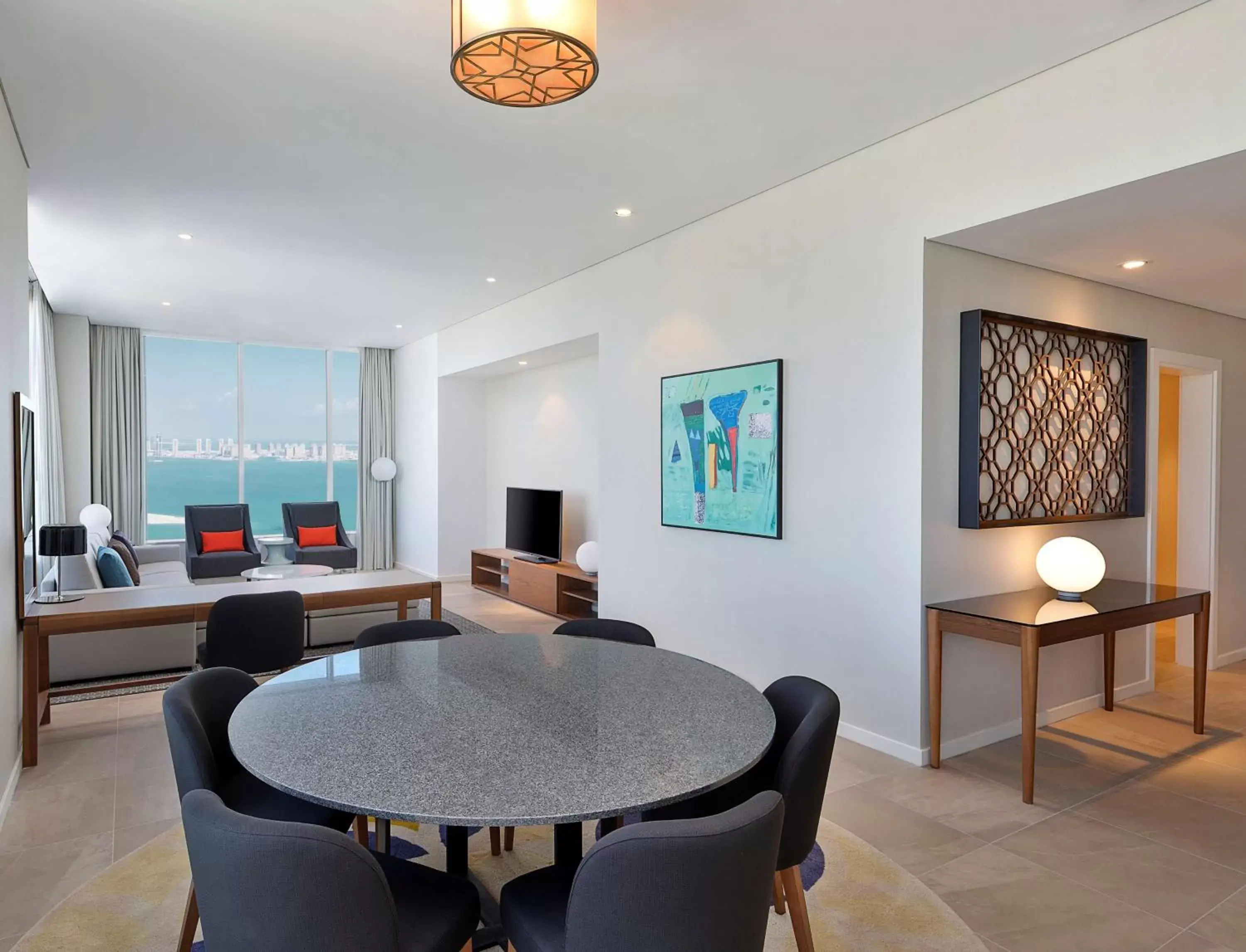 Living room in Aleph Doha Residences, Curio Collection By Hilton Living room in Aleph Doha Residences, Curio Collection By Hilton