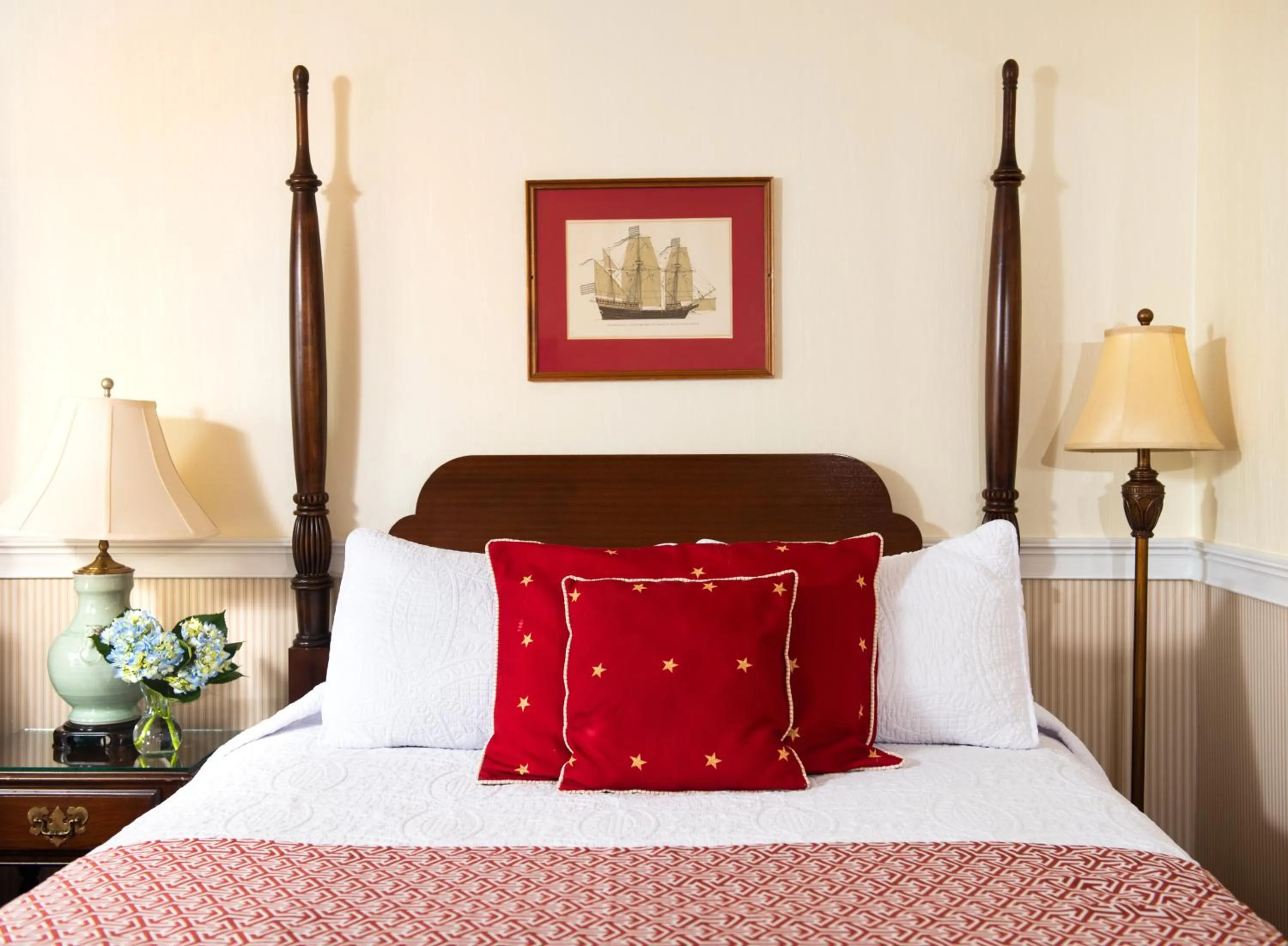 Bed in America's Cup Inn Newport