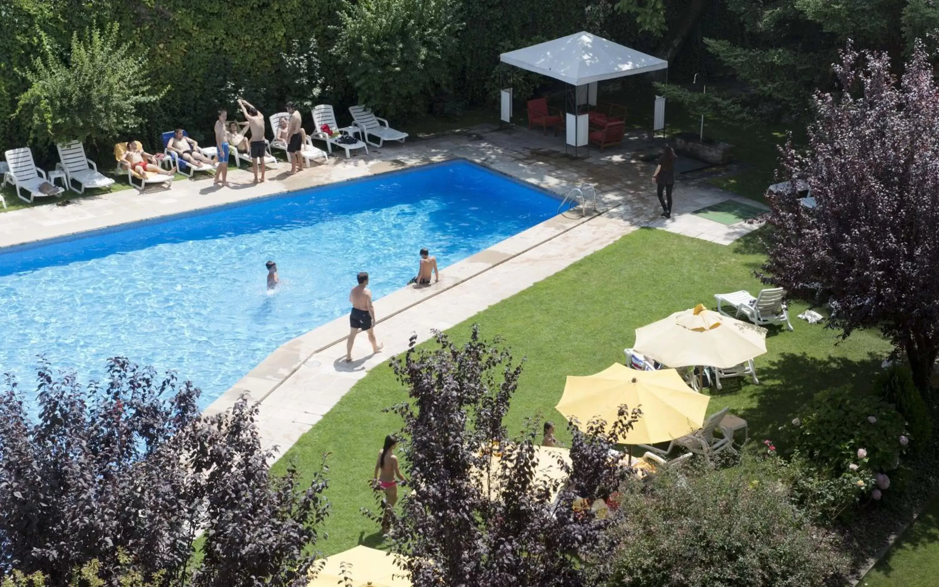 Garden, Pool View in Hotel Restaurant Pessets & SPA