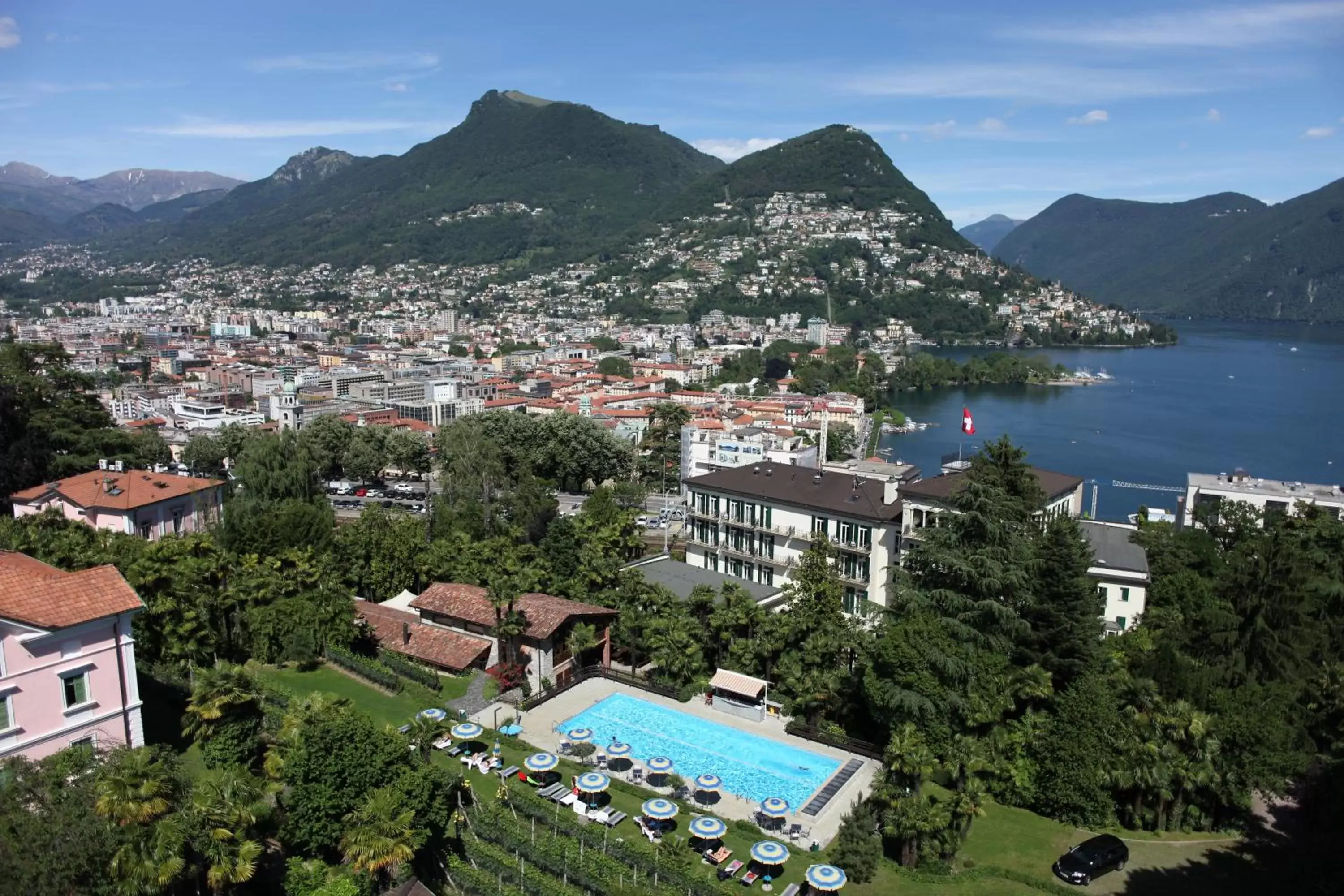 Swimming pool, Bird's-eye View in Continental Parkhotel