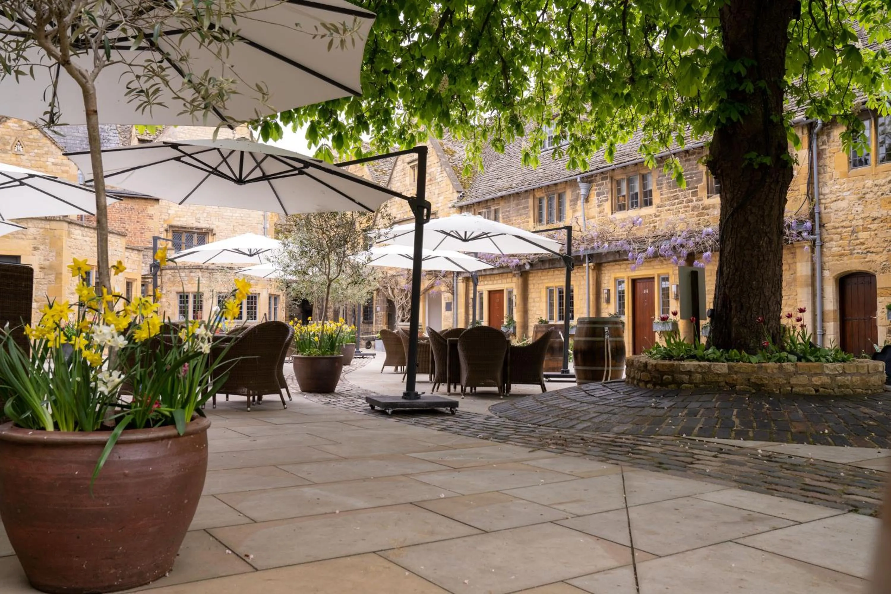 Patio in The Lygon Arms - an Iconic Luxury Hotel