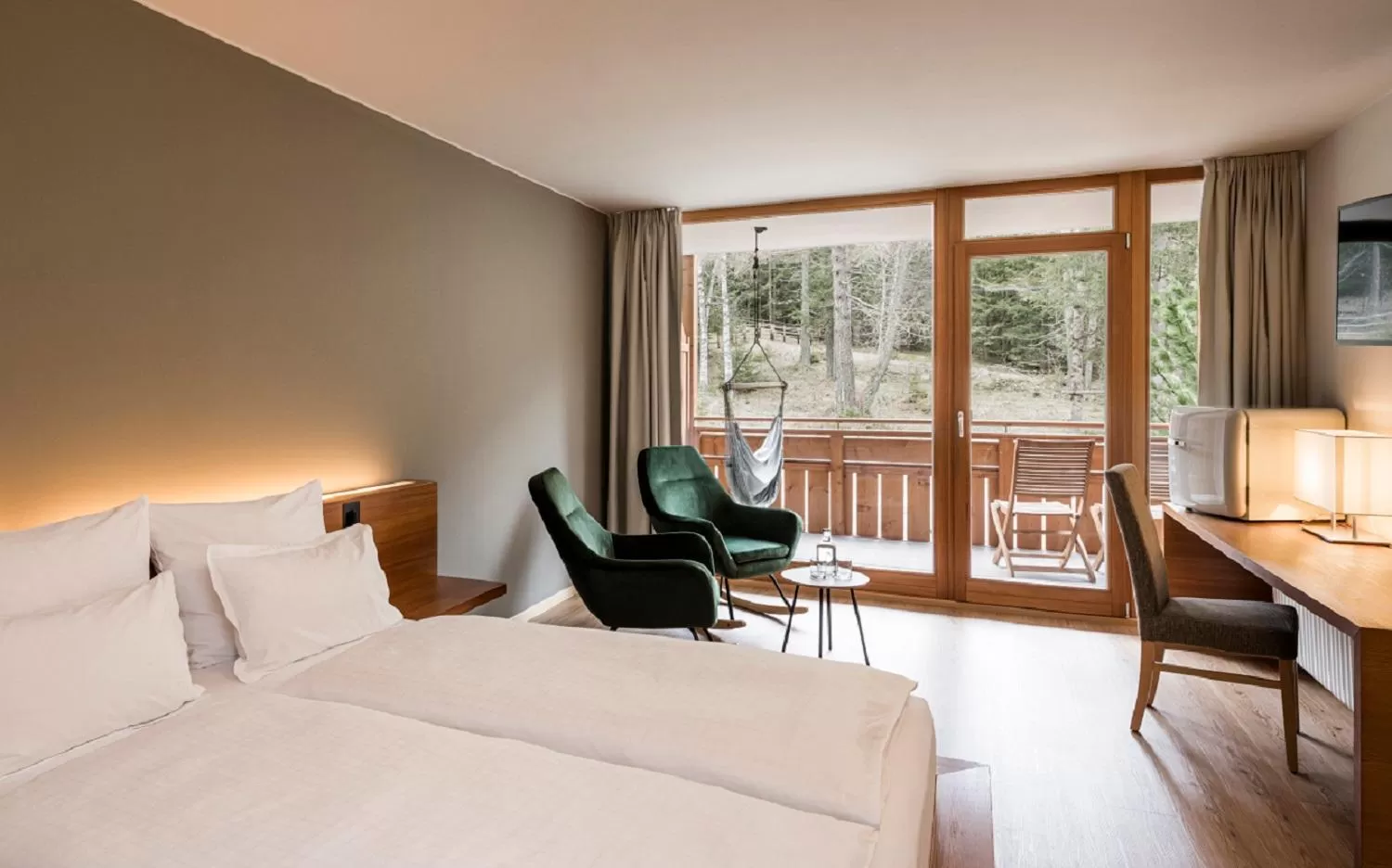 View (from property/room), Bed in Falkensteiner Hotel Antholz - Adults only