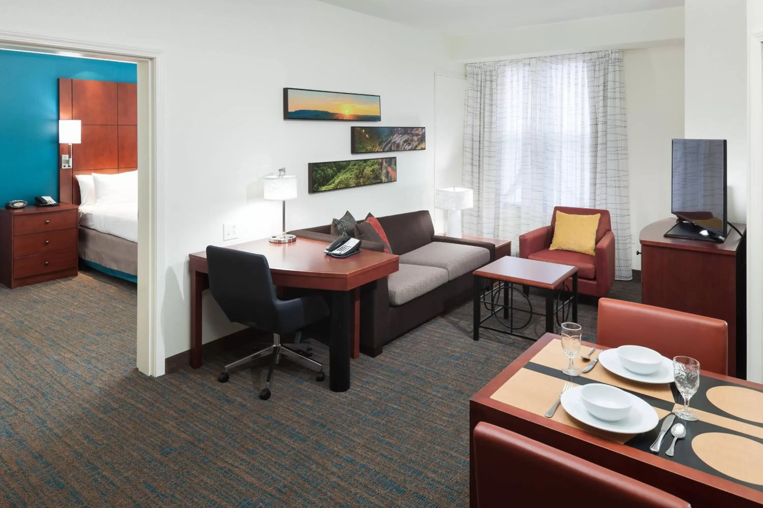 Living room, Restaurant/Places to Eat in Residence Inn by Marriott Franklin Cool Springs