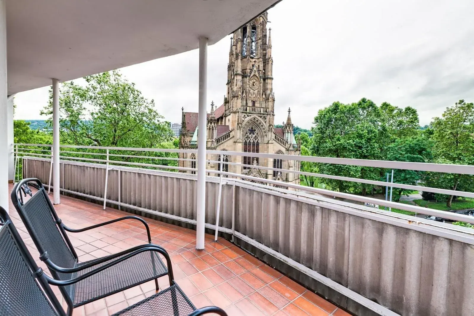 View (from property/room), Balcony/Terrace in Hotel am Feuersee