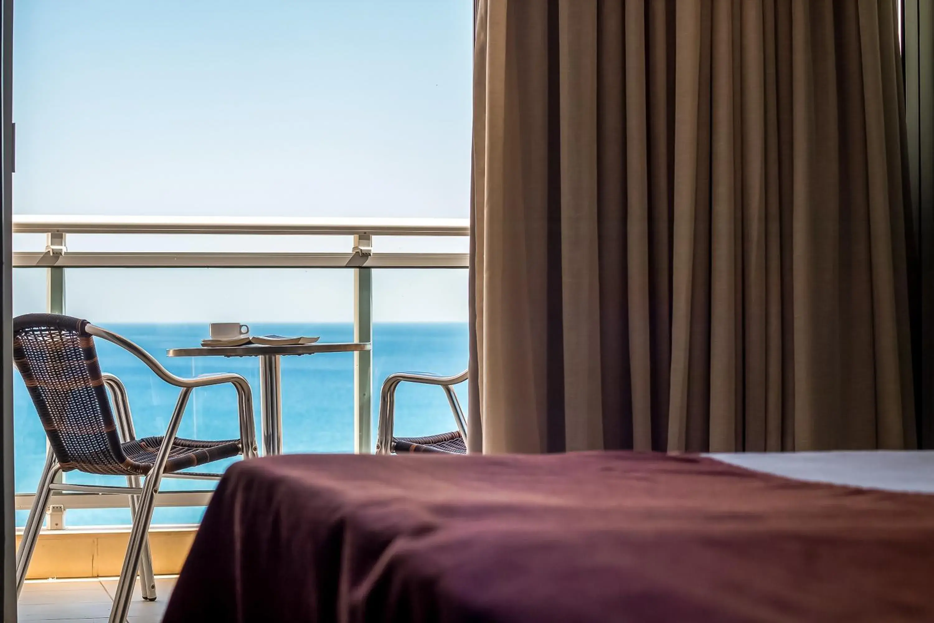 Balcony/Terrace, Bed in Pegasos Deluxe Beach Hotel