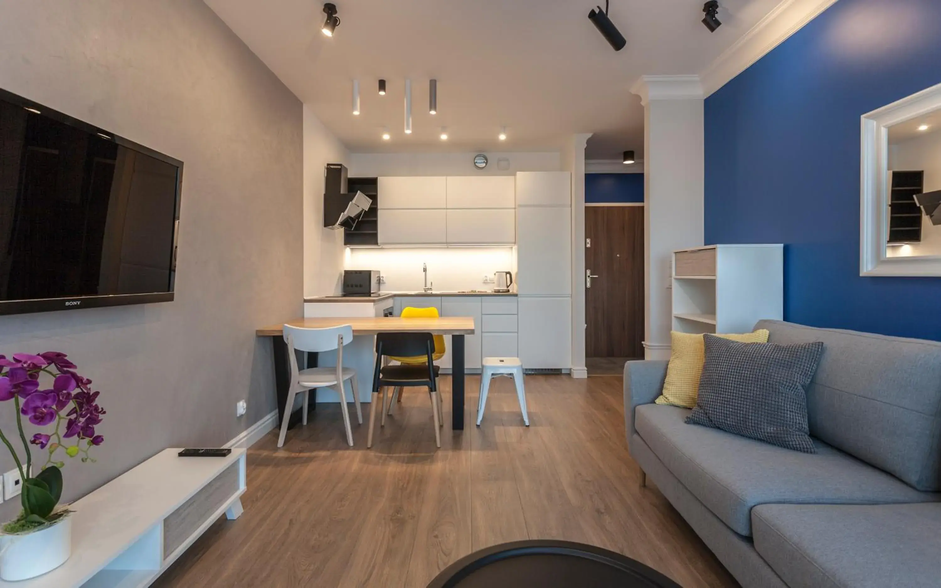 Kitchen or kitchenette, Seating Area in GRANO APARTMENTS Gdansk Nowa Motlawa SPA & Wellness