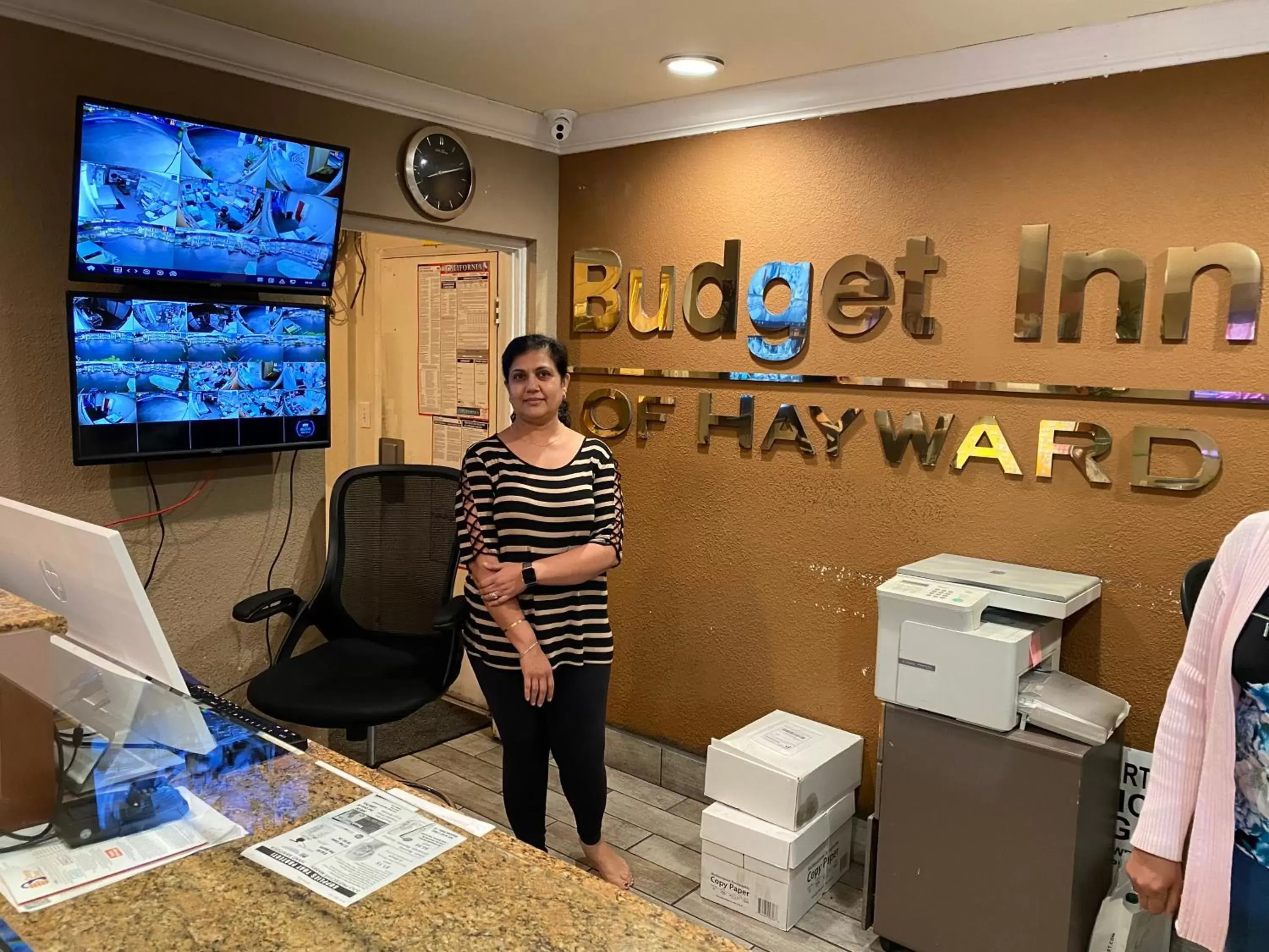 Staff in Budget Inn of Hayward