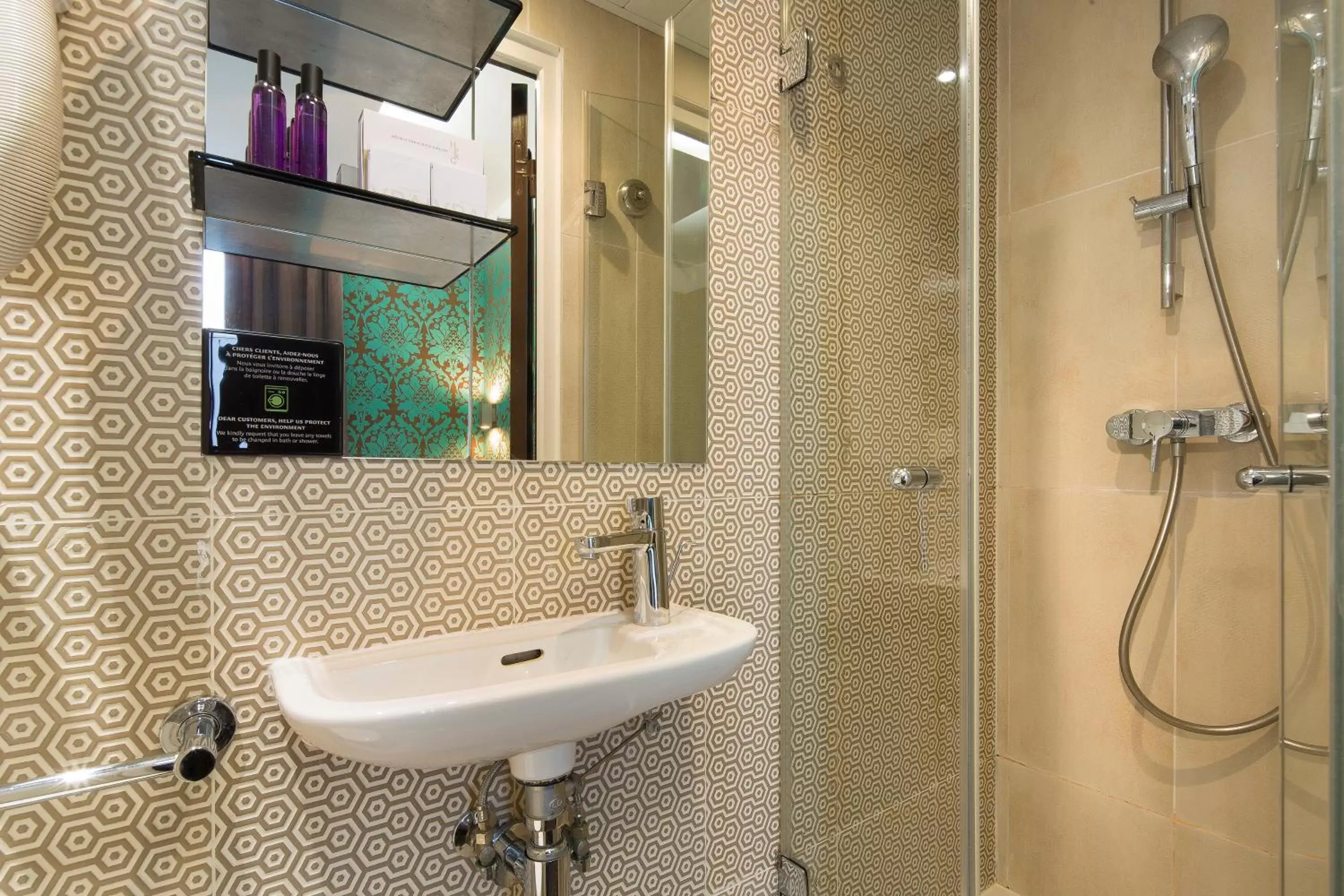 Shower, Bathroom in Hotel Design Sorbonne