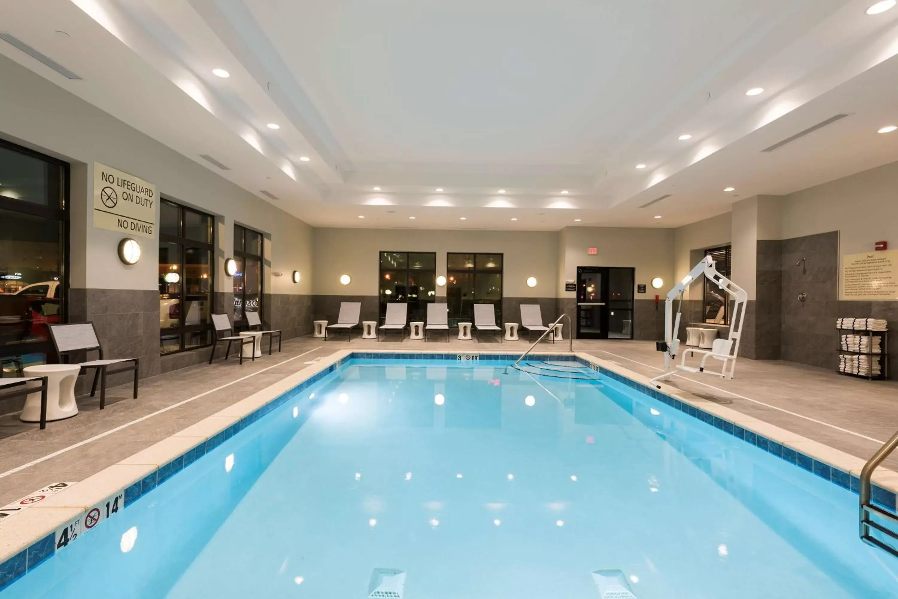 Pool view in Hampton Inn & Suites West Lafayette, In Pool view in Hampton Inn & Suites West Lafayette, In