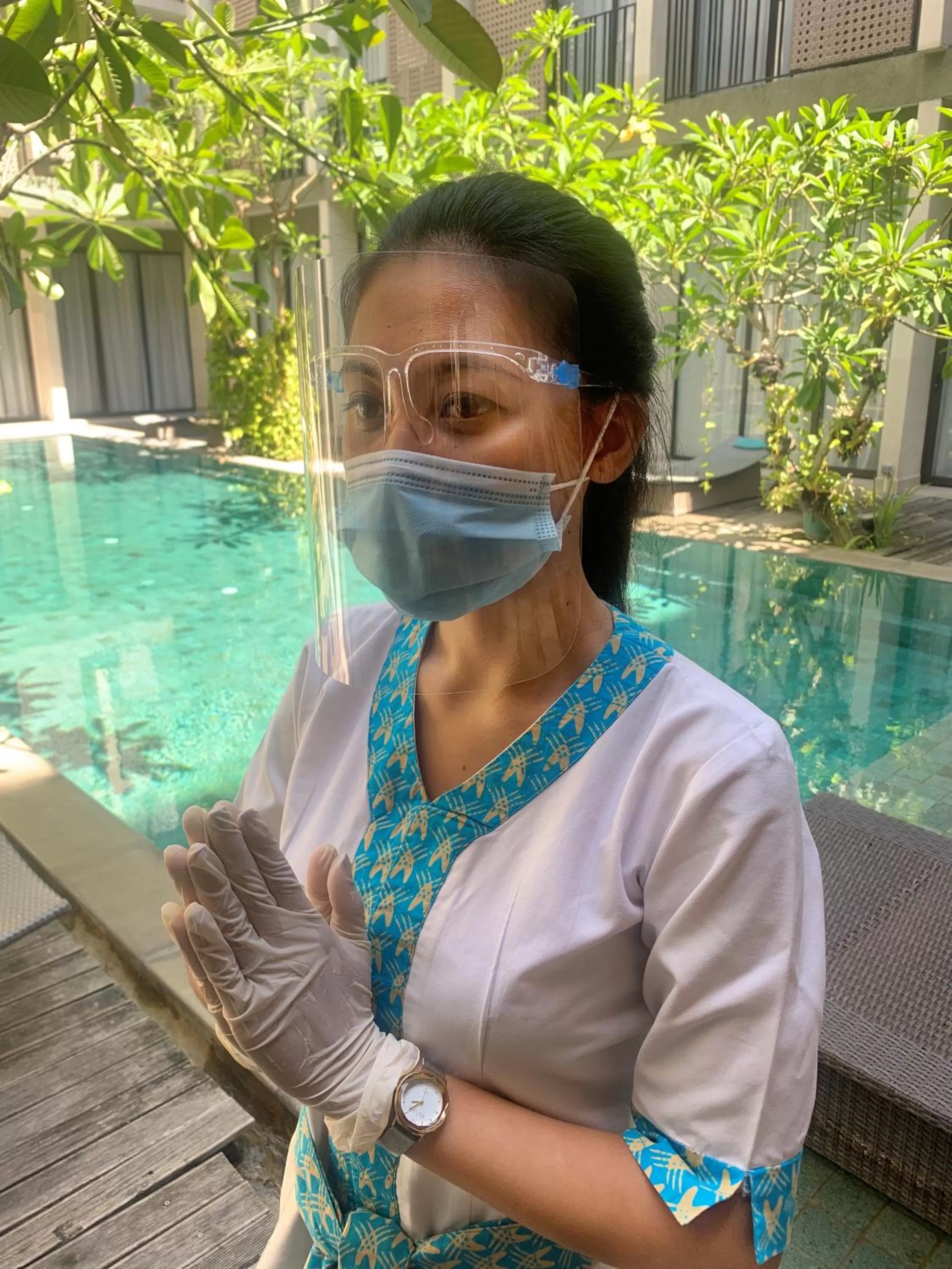 Staff in Hotel Terrace at Kuta