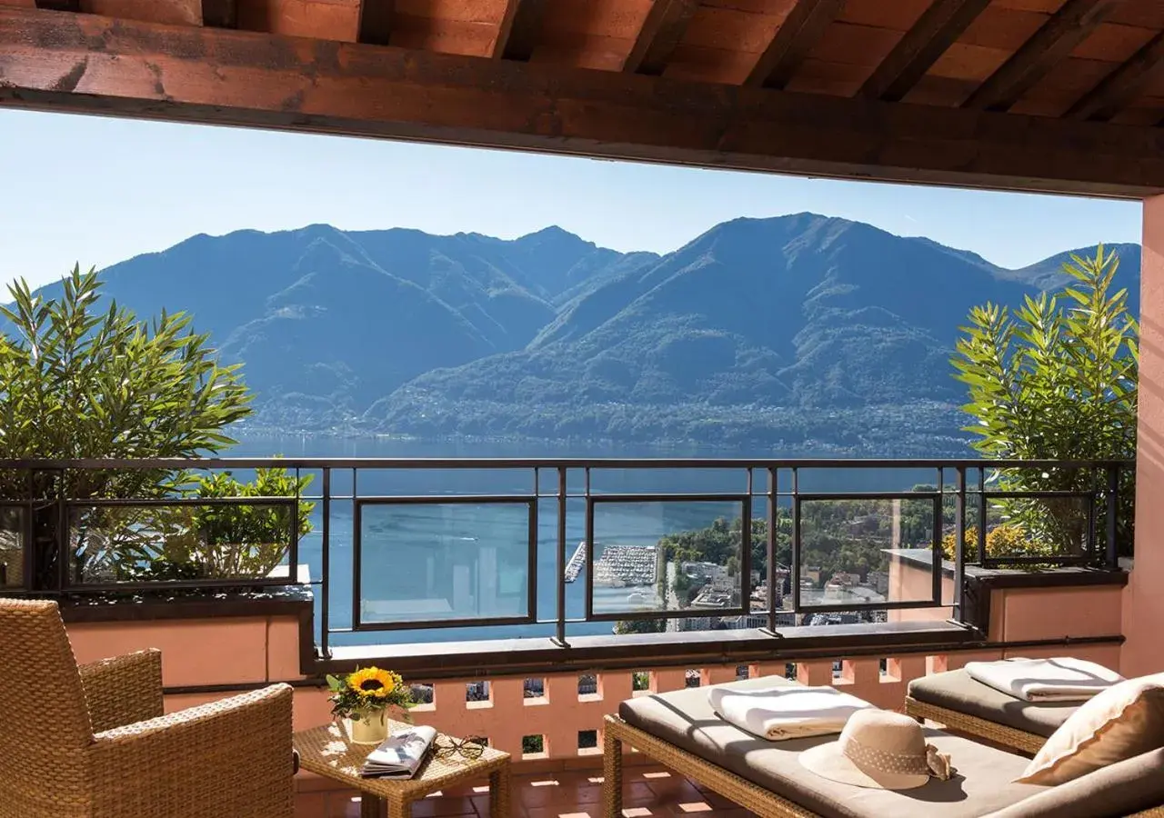 Balcony/Terrace, Mountain View in Villa Orselina - Small Luxury Hotel