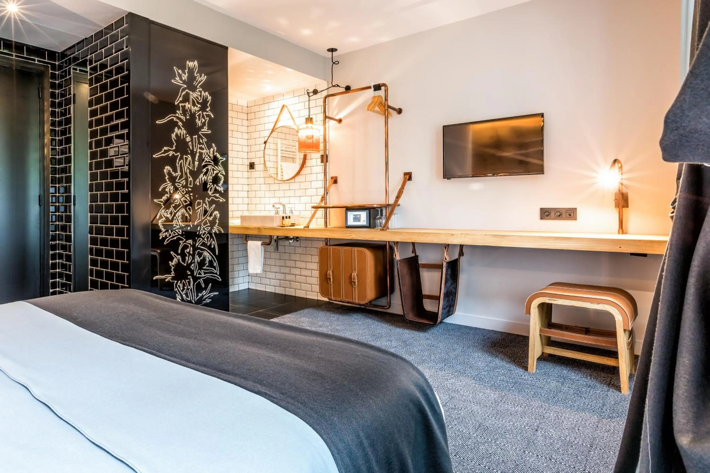 Bed in Hotel Restaurant Au Boeuf Couronné