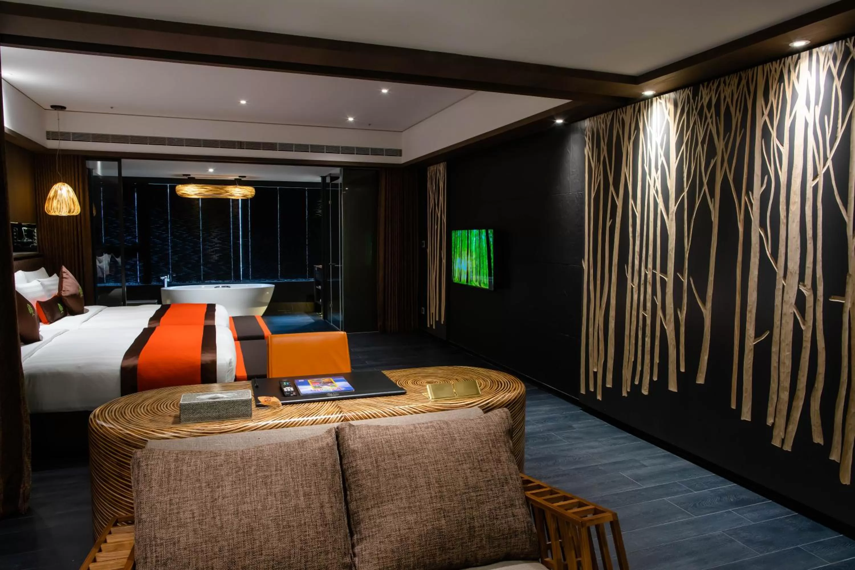 Living room, Bed in arTree hotel