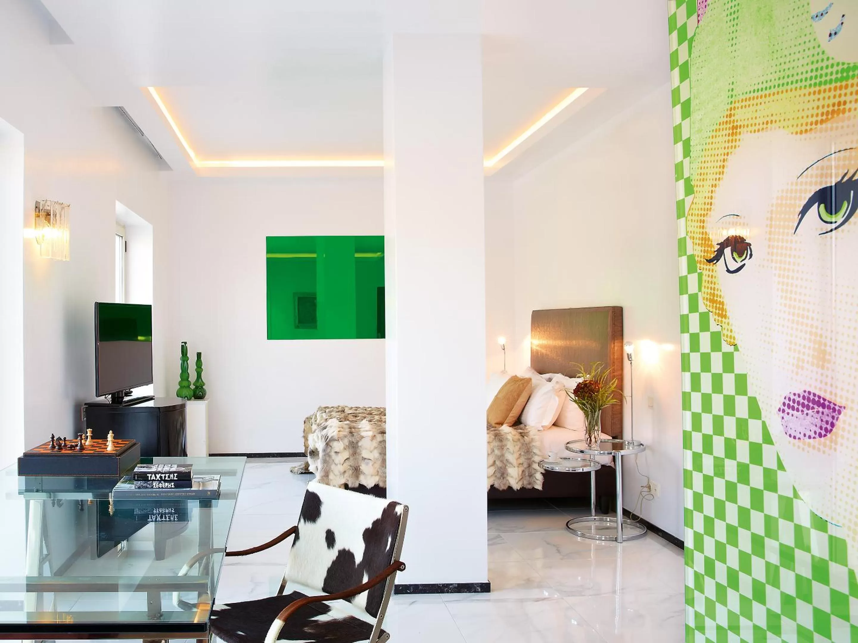 Seating area, Bed in Grecotel Pallas Athena