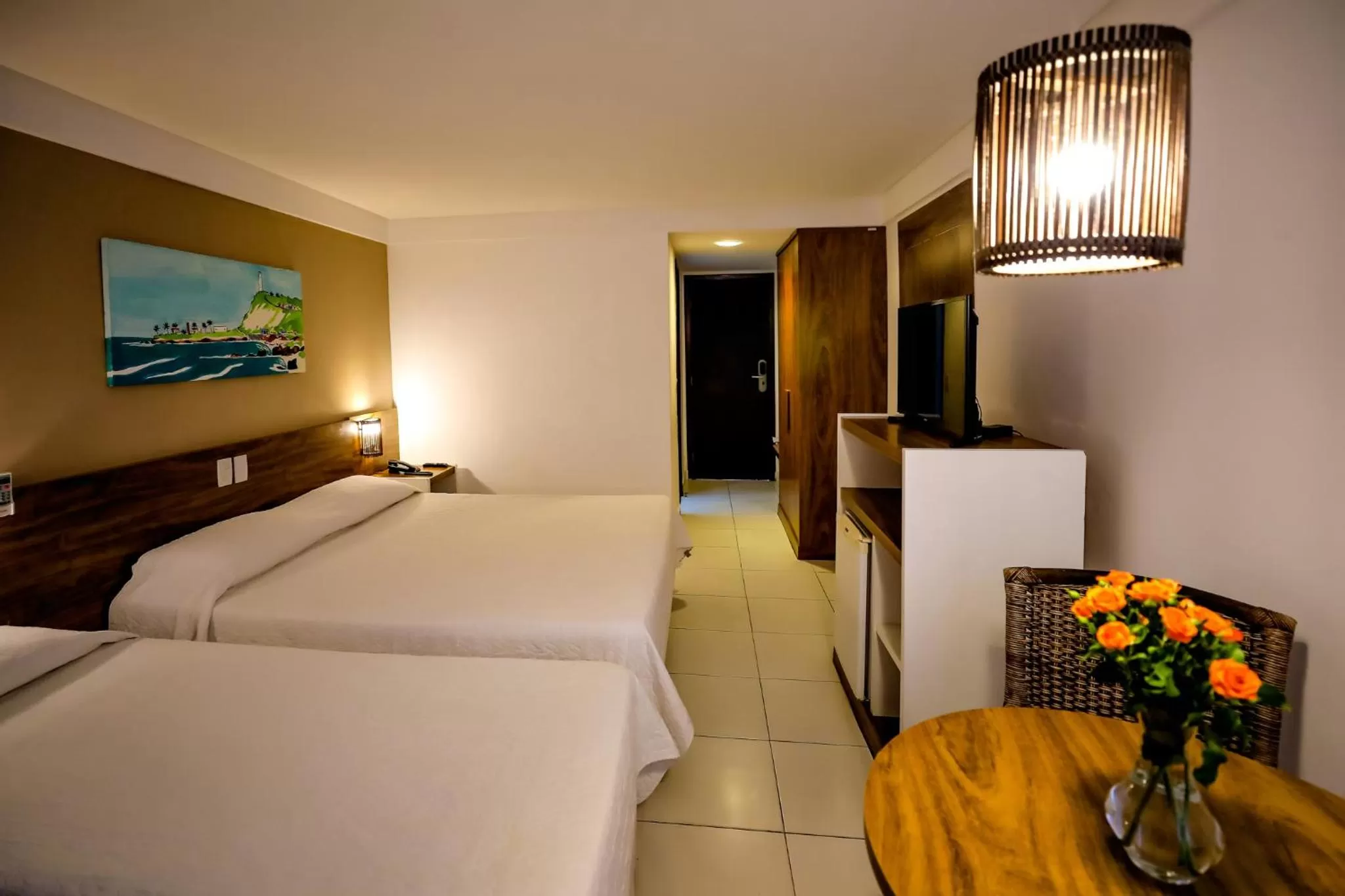 Photo of the whole room, Bed in Porto Suítes Natal Hotel