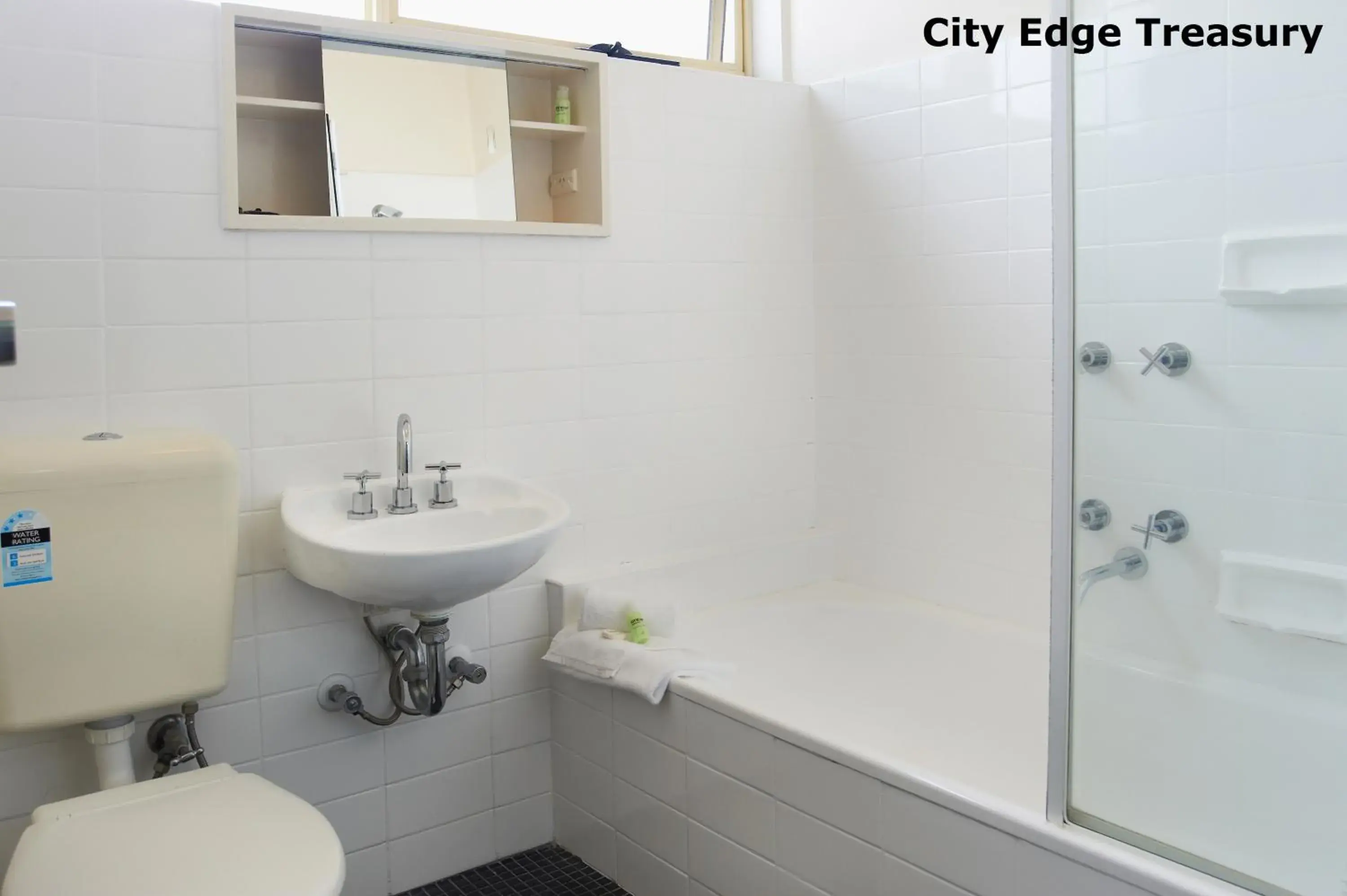 Bathroom in City Edge East Melbourne Apartment Hotel