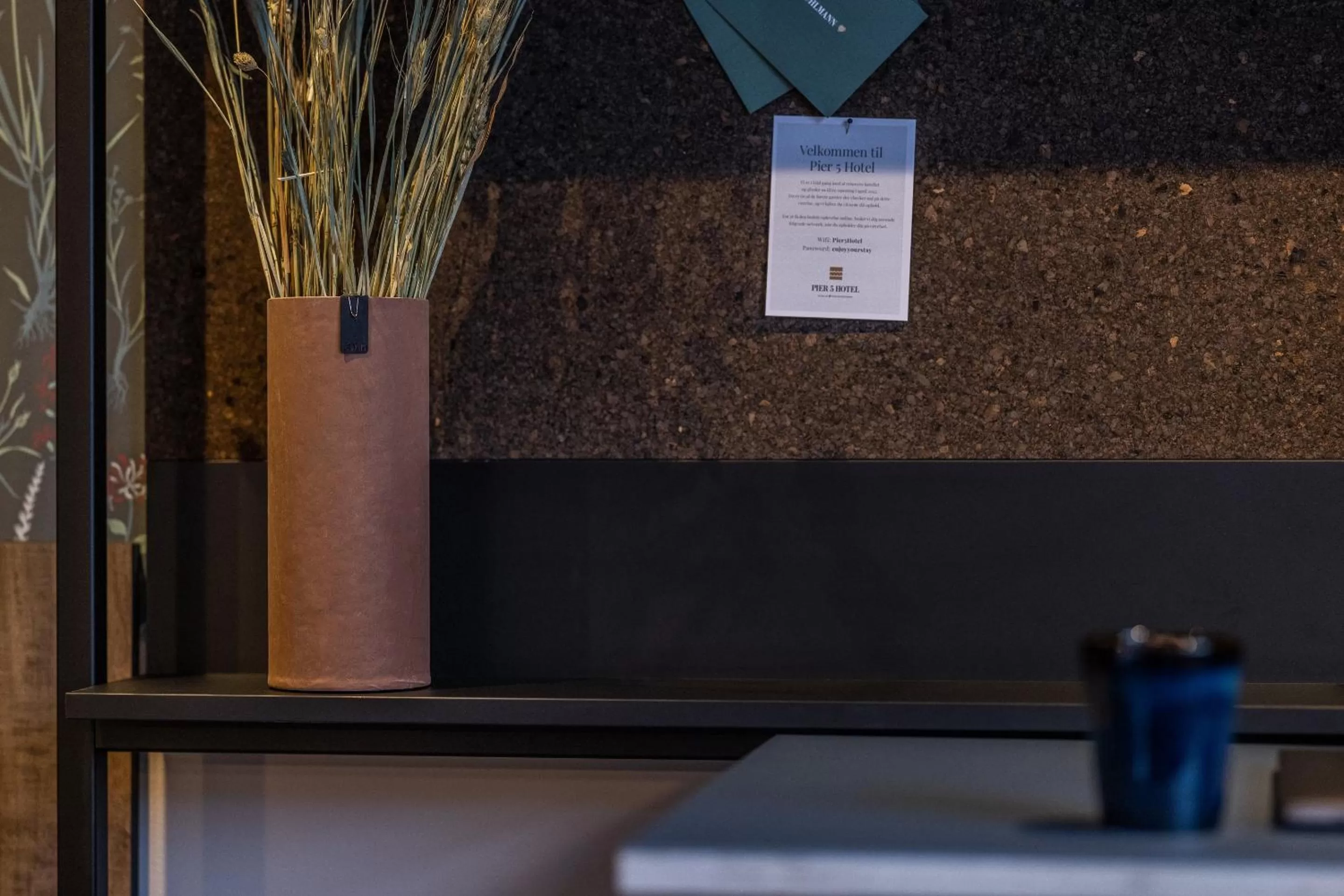 Text overlay in Pier 5 Hotel