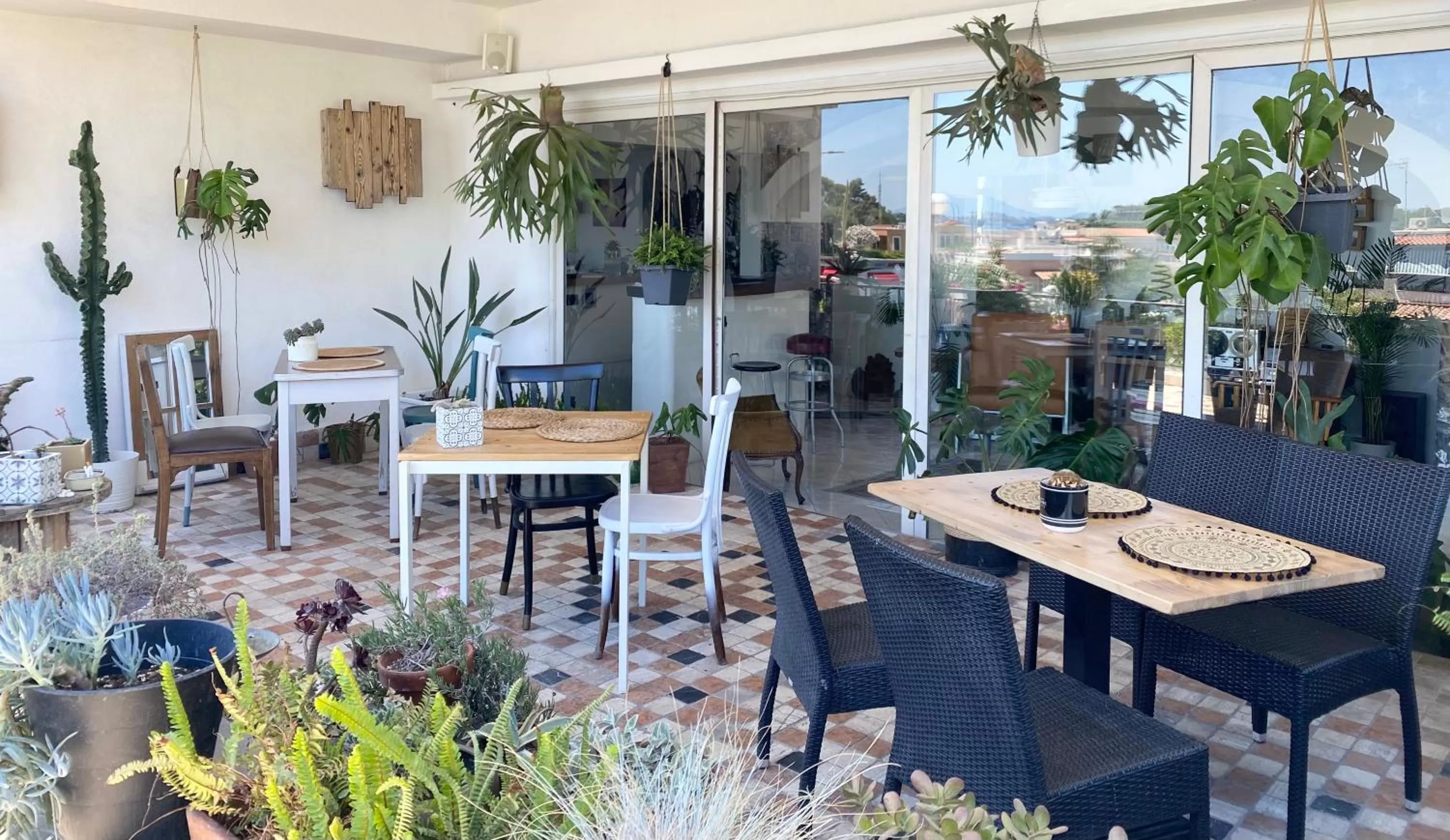 Dining area in Black Market Hotel