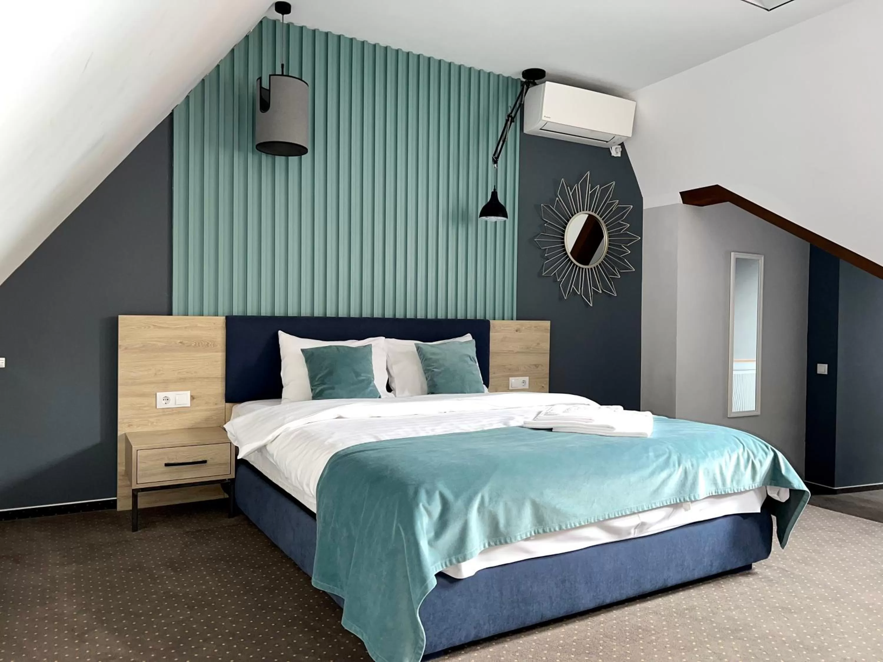 Photo of the whole room, Bed in Lumiere House Sibiu