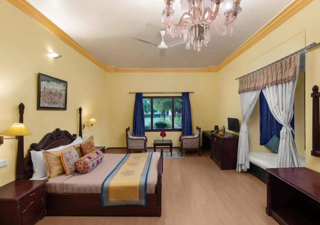 Bedroom, Bed in jüSTa Rajputana Resort & Convention Centre, Udaipur