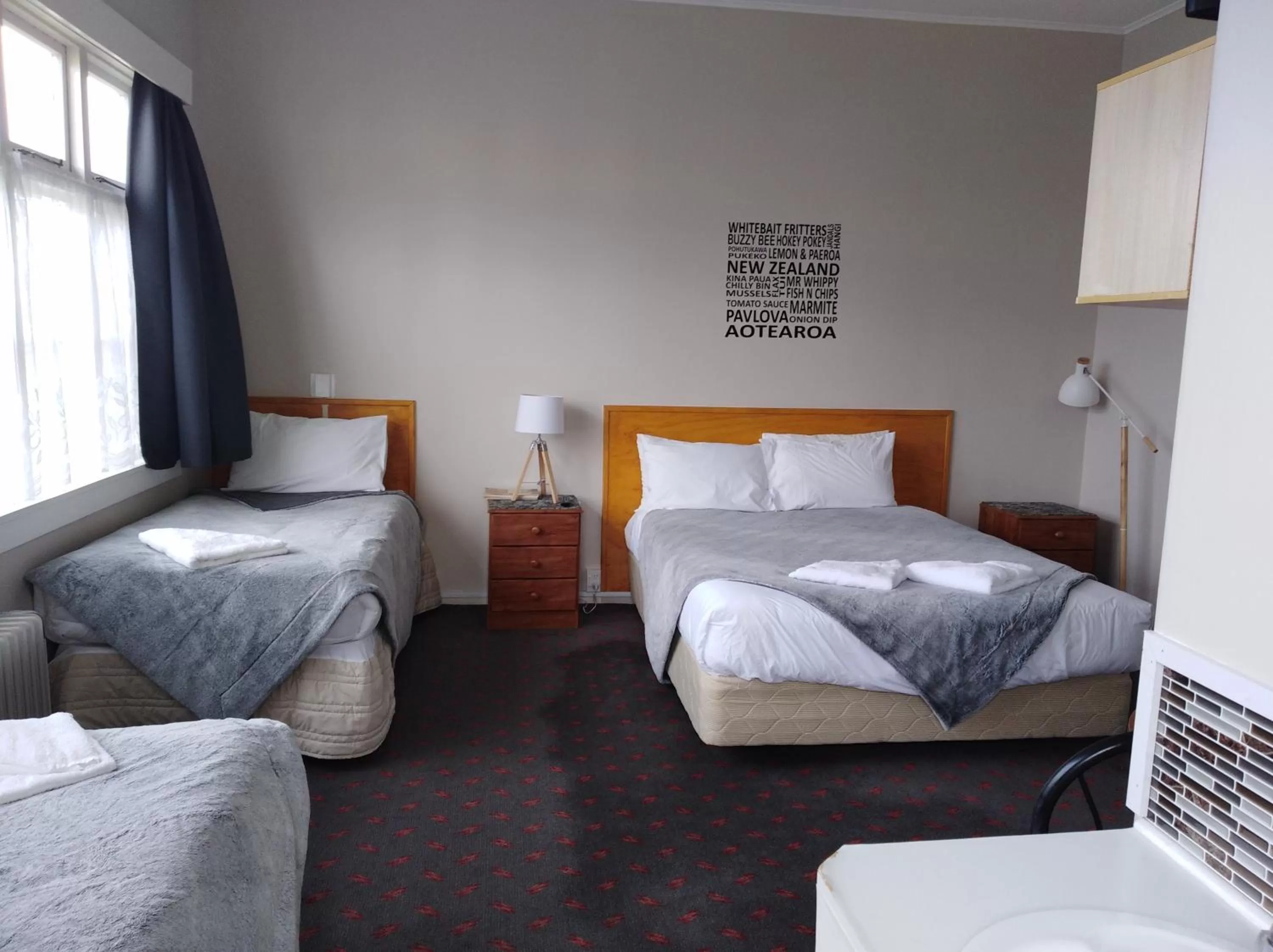 Photo of the whole room, Bed in Hokitika Pioneer Hotel