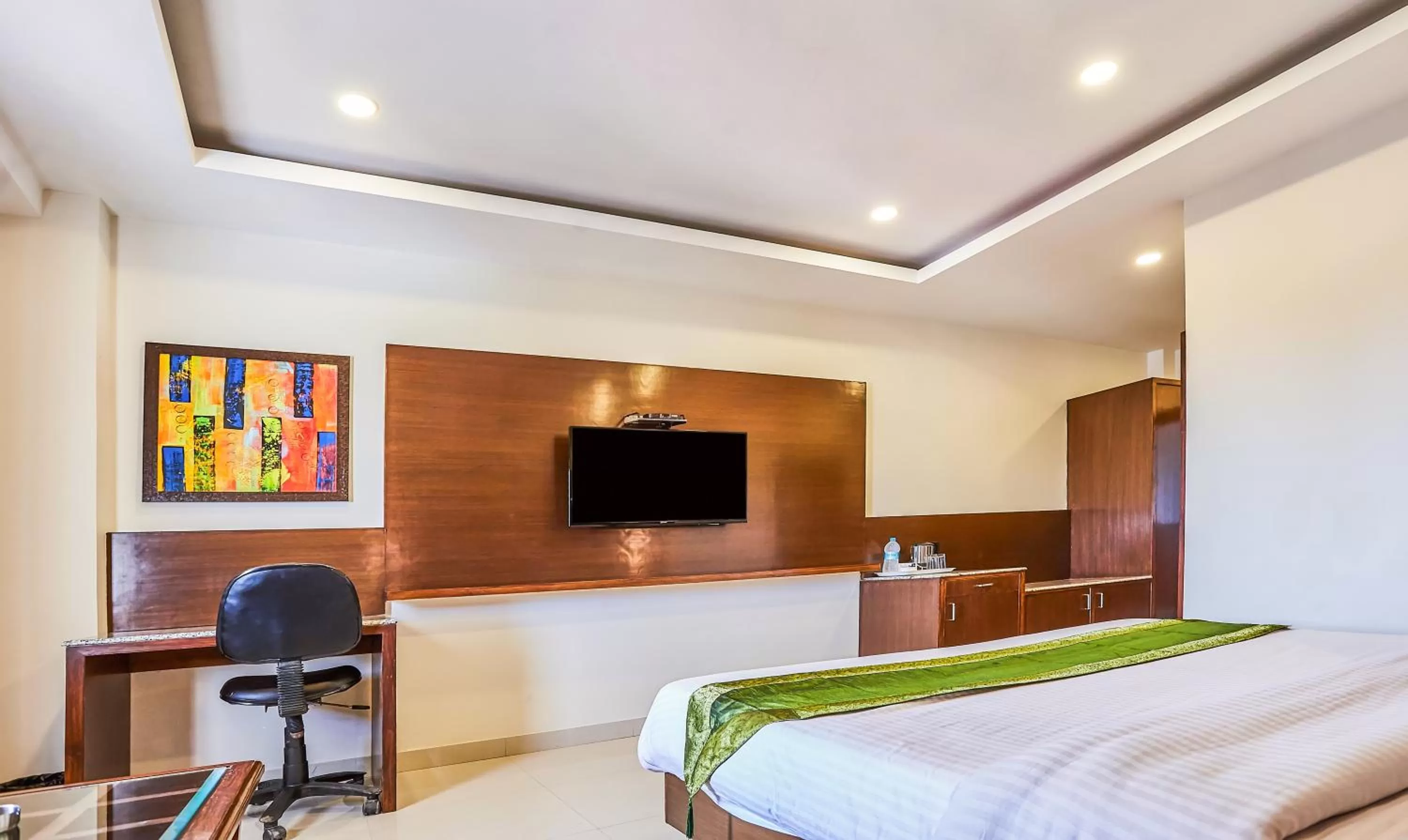 Bedroom, Bed in Treebo Grand Legacy Elite With Roof Top Cafe