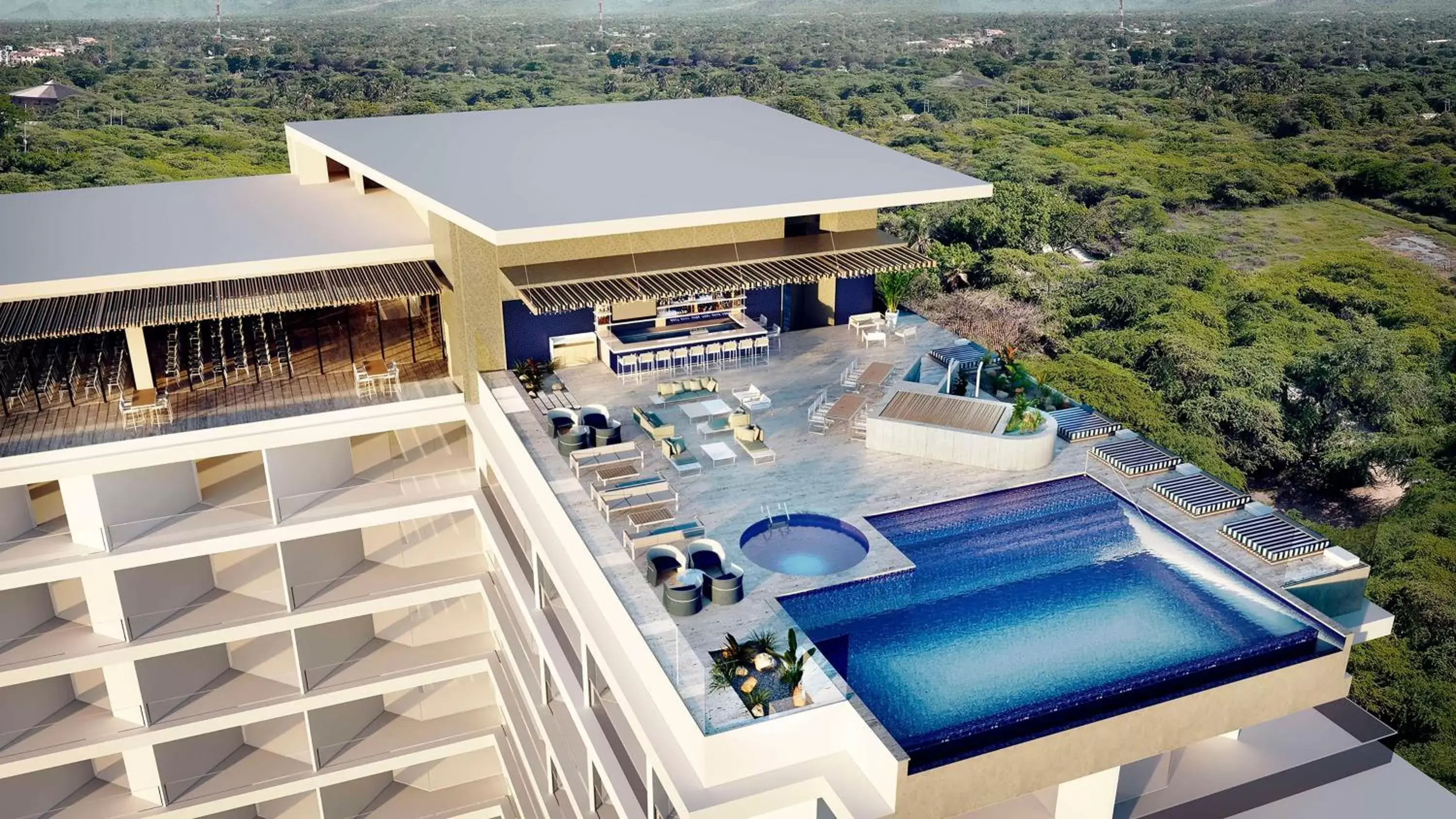 Lounge or bar, Pool View in Hilton Santa Marta