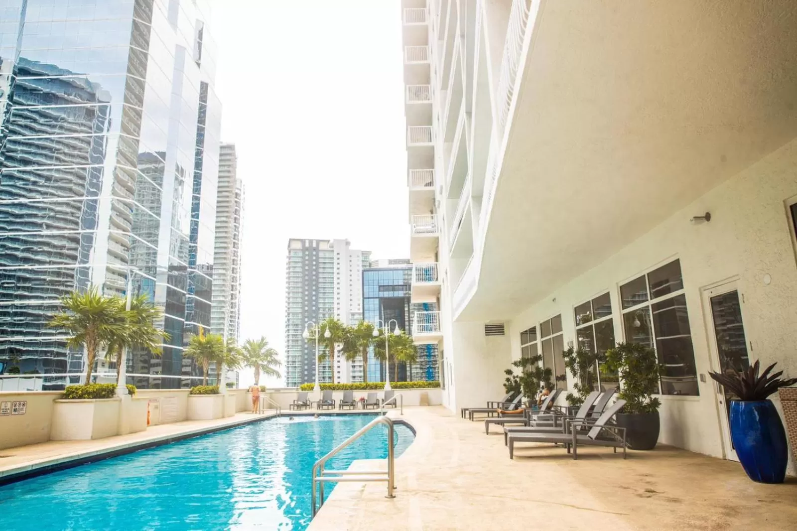 Pool view in Modern and Luxurious Brickell Studio