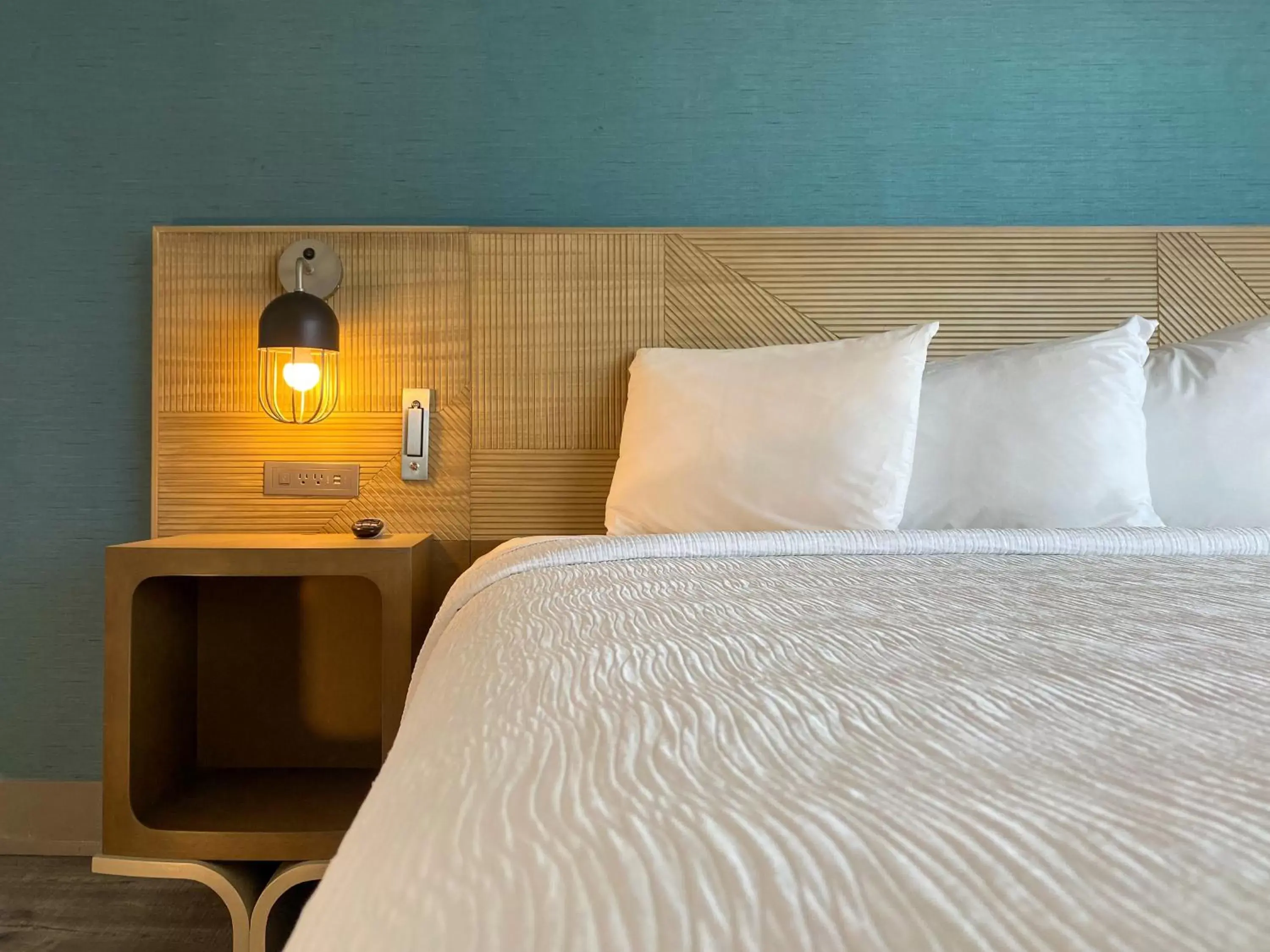 Bed in Marseilles Beachfront Hotel