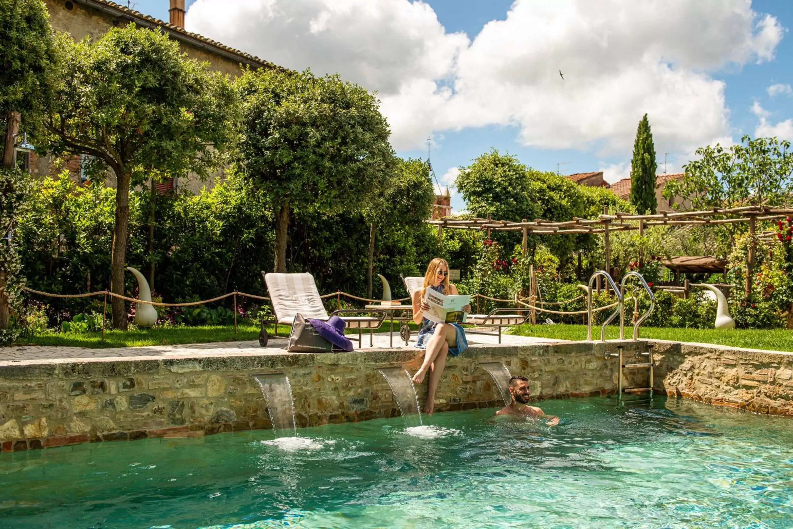 People, Swimming Pool in PALAZZO DEL CAPITANO Wellness & Relais - Luxury Borgo Capitano Collection