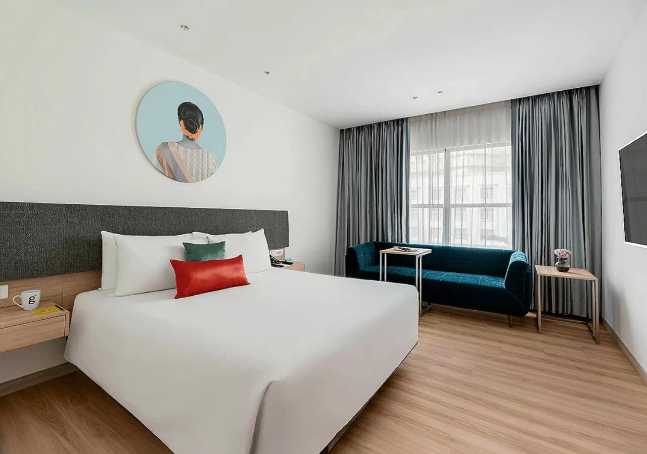 Seating area, Bed in Greenpark Hyderabad