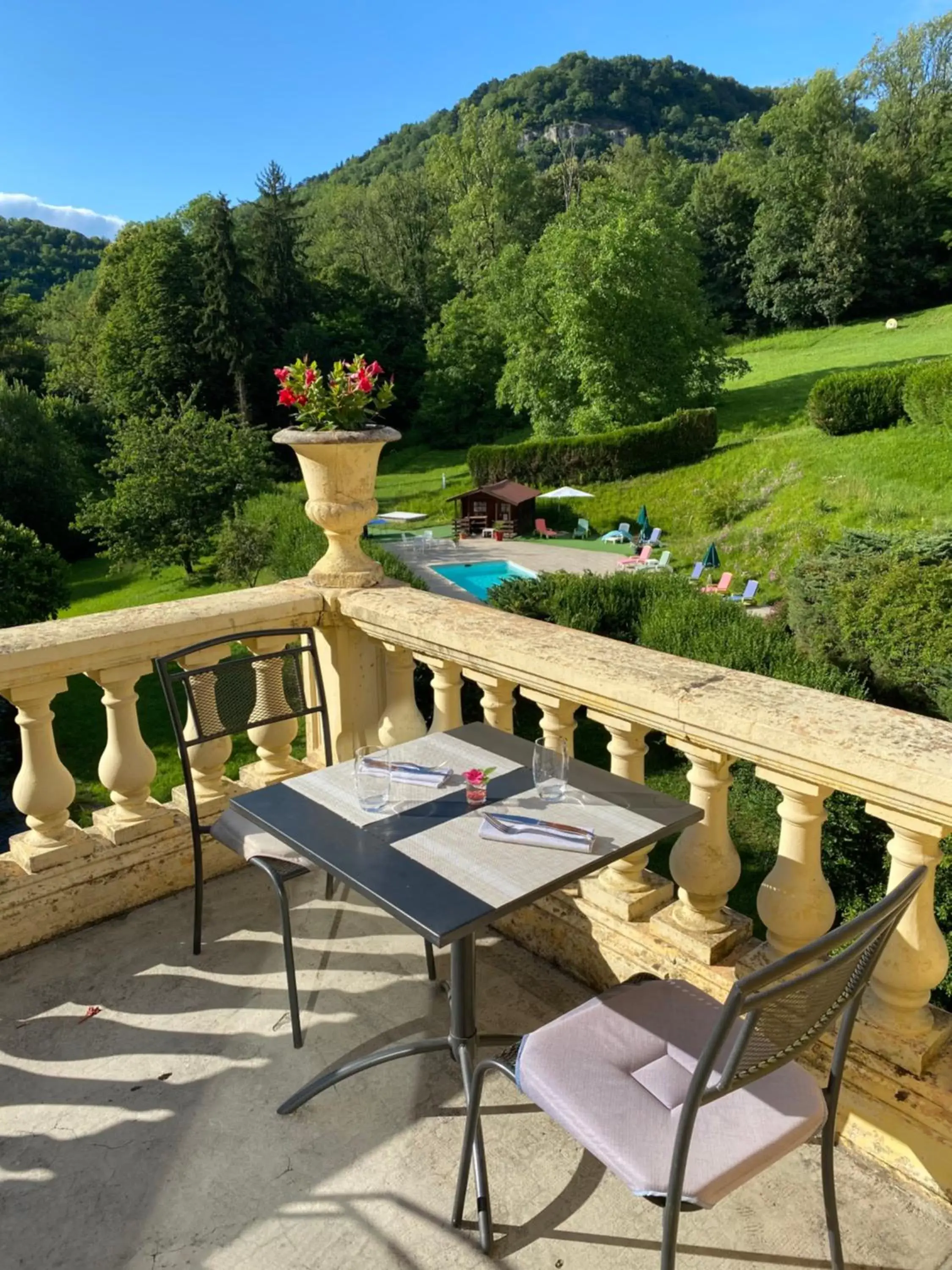 Patio, Pool View in Domaine Du Moulin Vallée Heureuse