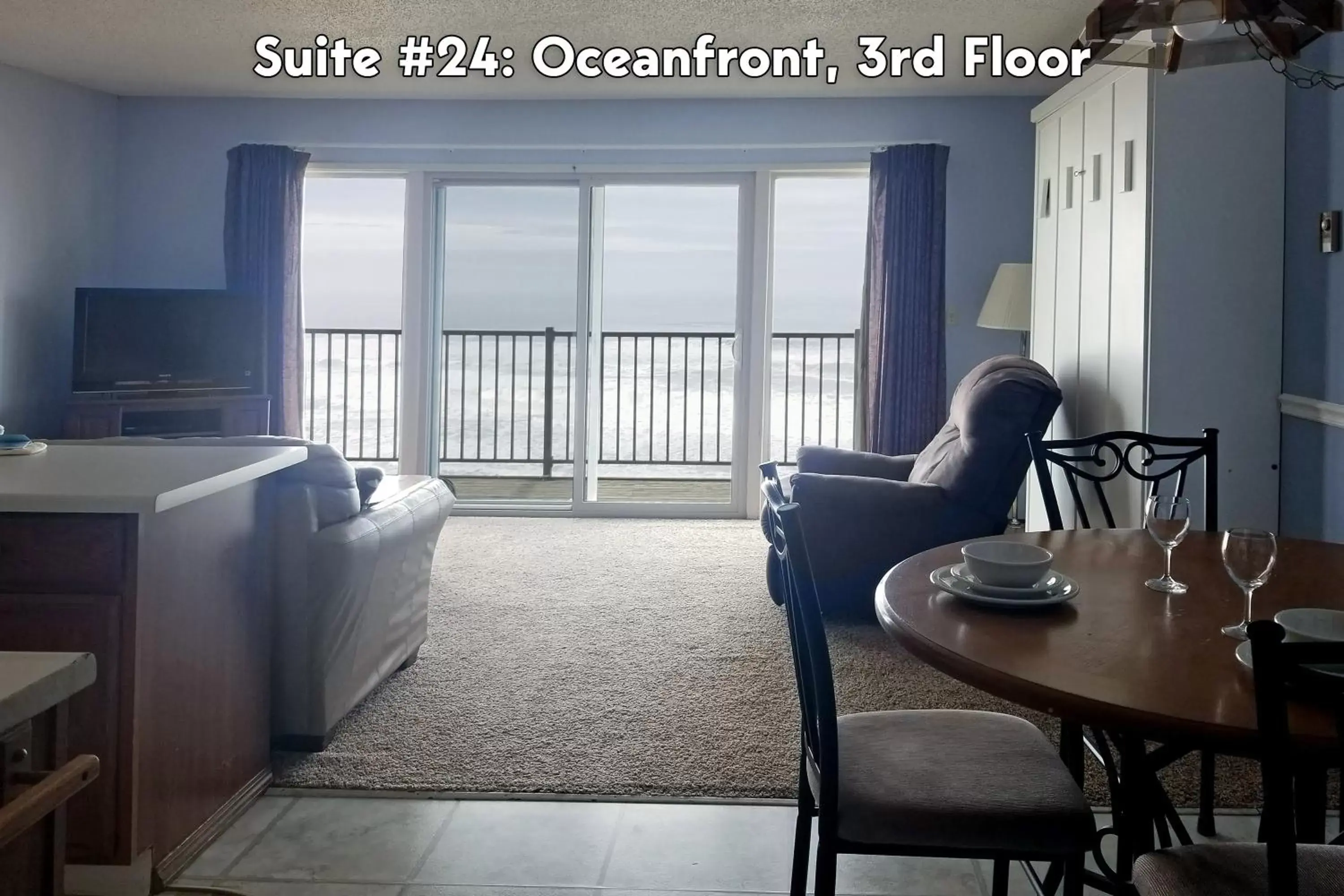 Living room in Ocean Terrace Condominiums