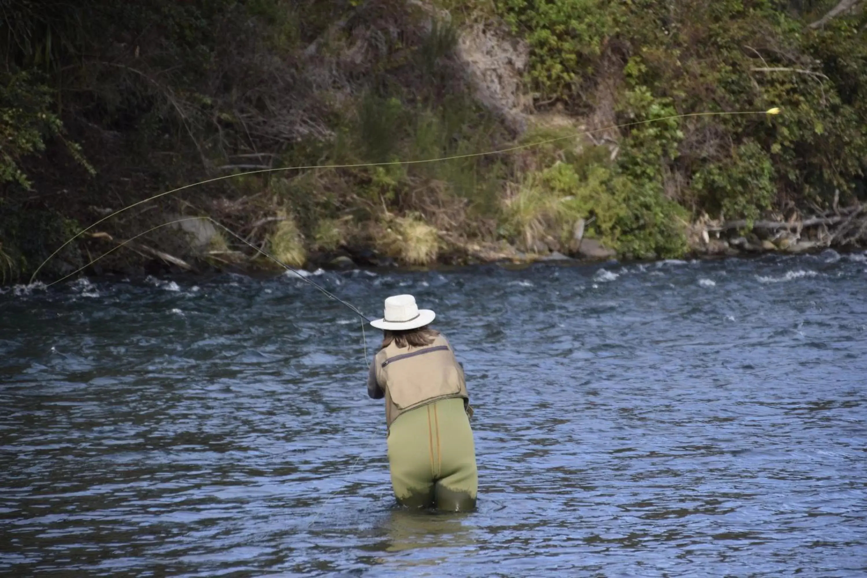 Fishing in Judges Pool Motel Turangi